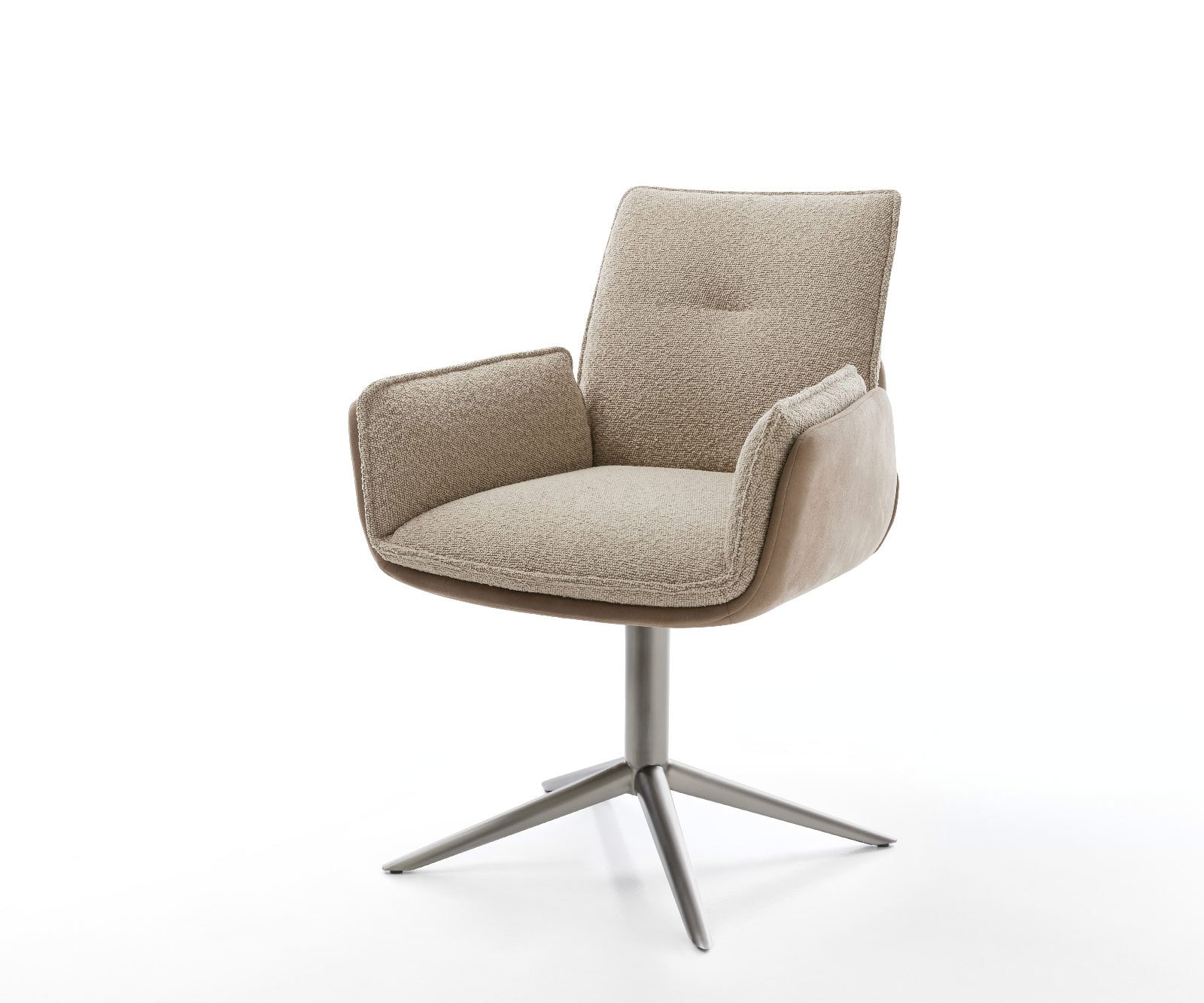 Chaise-pivotante Nela-Flex microvelours couleur boue pied de chaise 4 branches grafiete pivotement sur 360° fonction bascule Chaise-pivotante Nela-Flex microvelours couleur boue pied de chaise 4 branches grafiete pivotement sur 360° fonction bascule