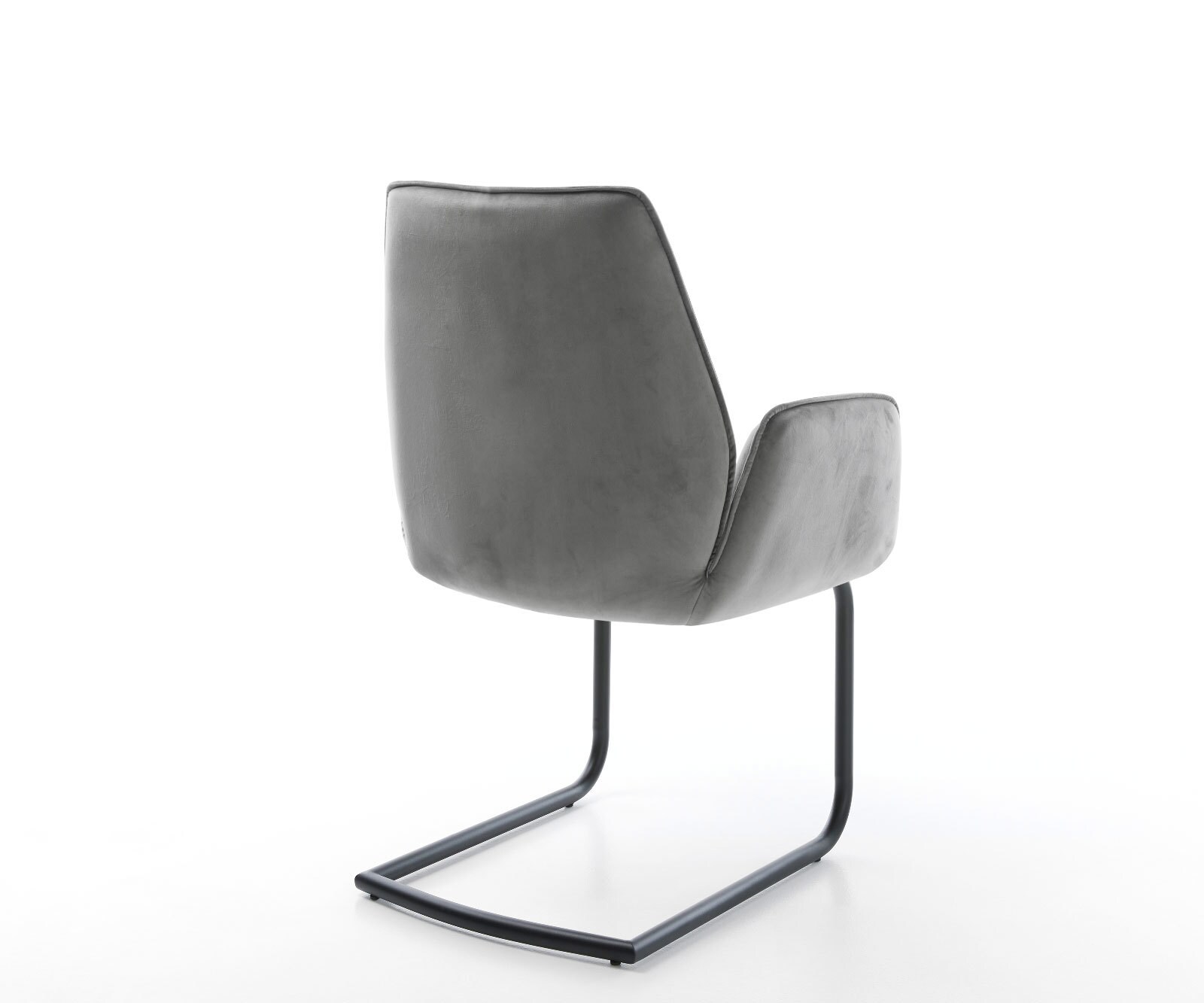 Cantilever Zoa-Flex velours gris pied cantilever rond noir ressorts ensachés 5