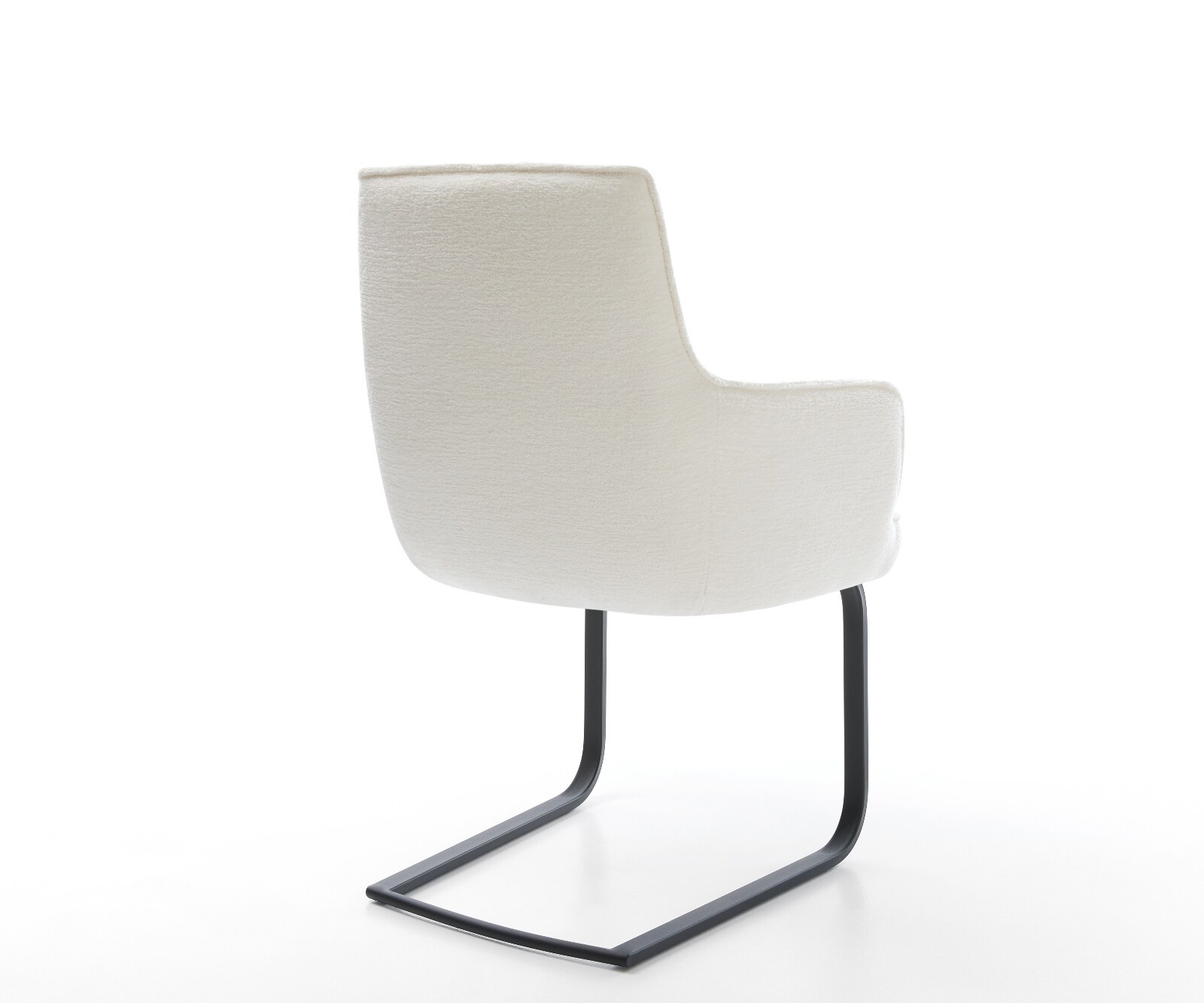 Cantilever Heira-Flex avec accoudoirs bouclé doux beige pied cantilever plat noir resorts ensachés 5