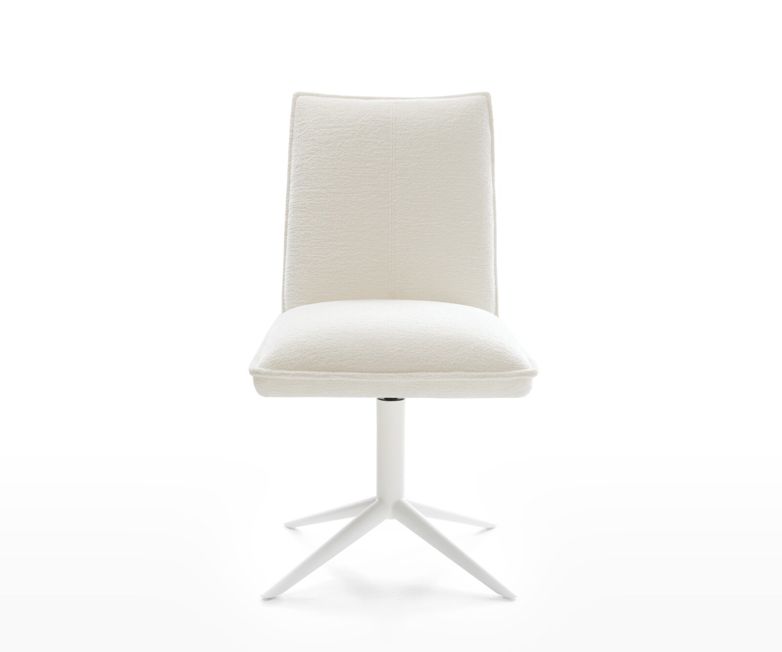 Chaise-pivotante Lelio-Flex bouclé doux beige pied de chaise 4 branches blanc pivotement sur 360° fonction bascule resorts ensachés 1