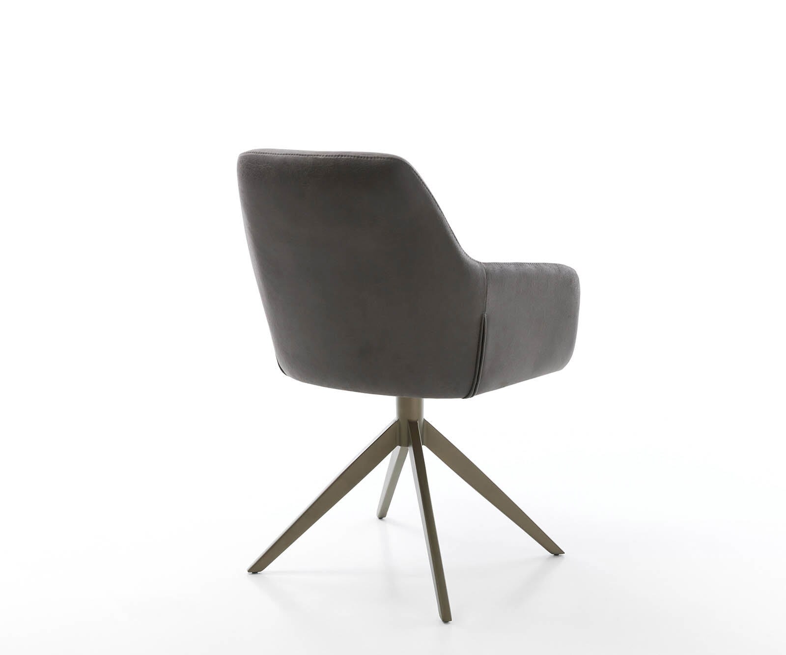 Chaise-pivotante Pejo-Flex microvelours anthracite vintage pied croisé large aspect titane pivotement sur 360° ressorts ensachés 4