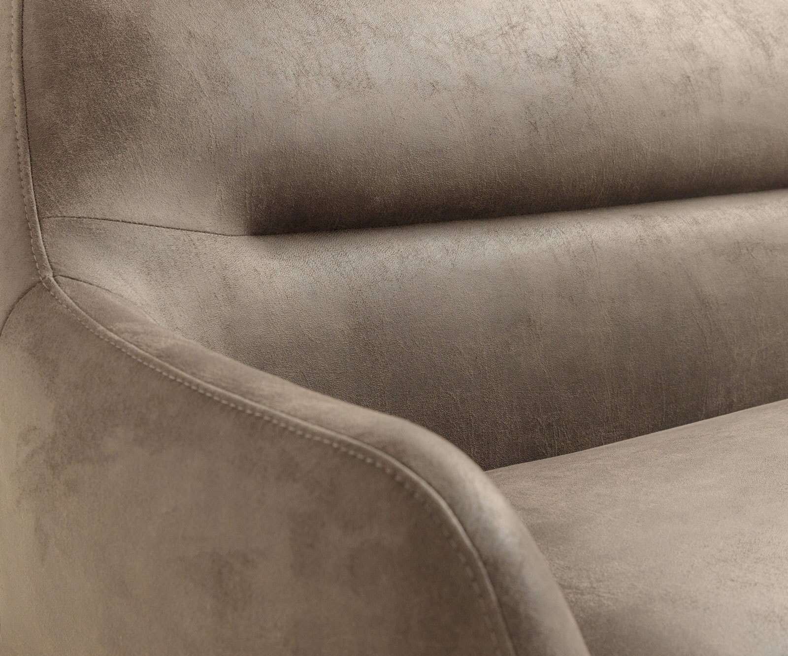 Banc-de-salle-à-manger Taya-Flex 285x190 cm microfibre beige vintage pied croisé angulaire titane ressort ensaché liens 6