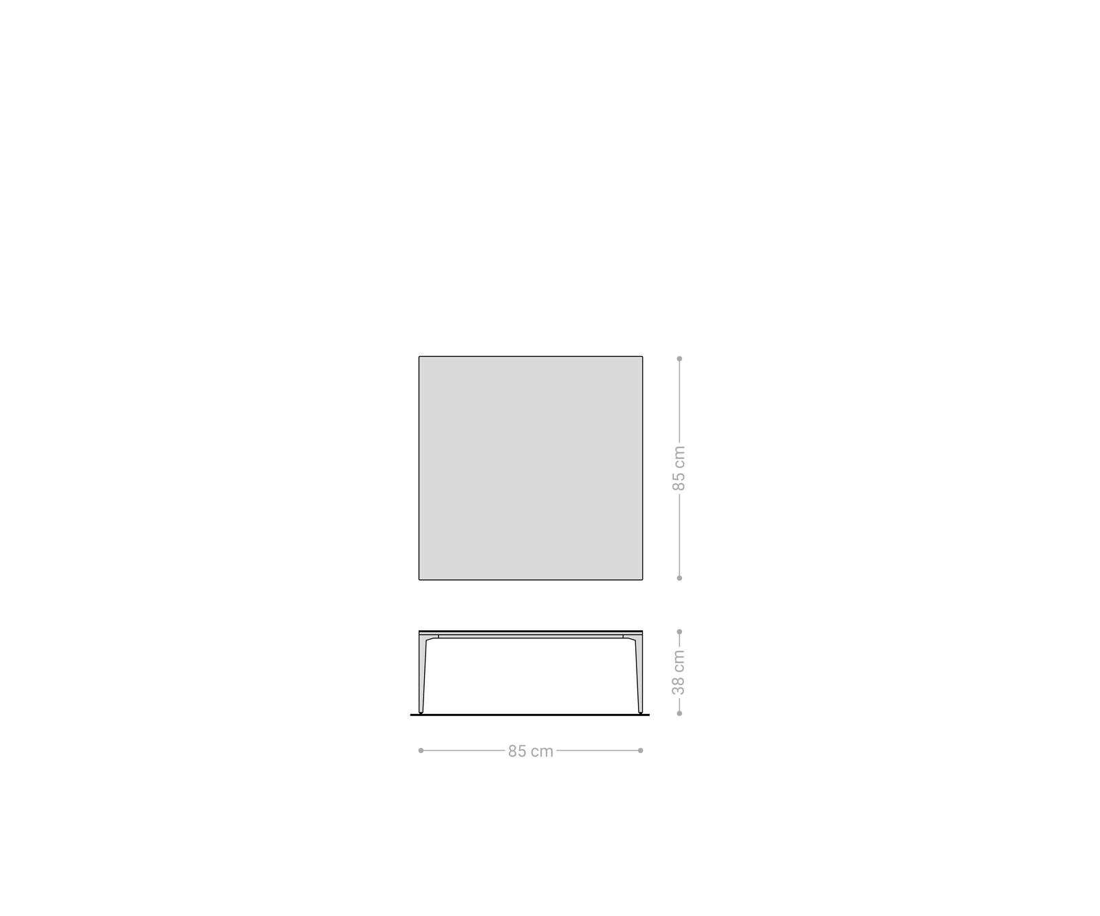 Table-basse Levente 85x85 cm Céramique Laminam®Nero Greco Gris Piétement Métal Noir 8