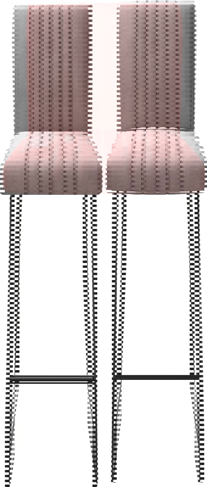 Chaise-de-bar Luiga-Flex velours rosé cadre de patins métal 3