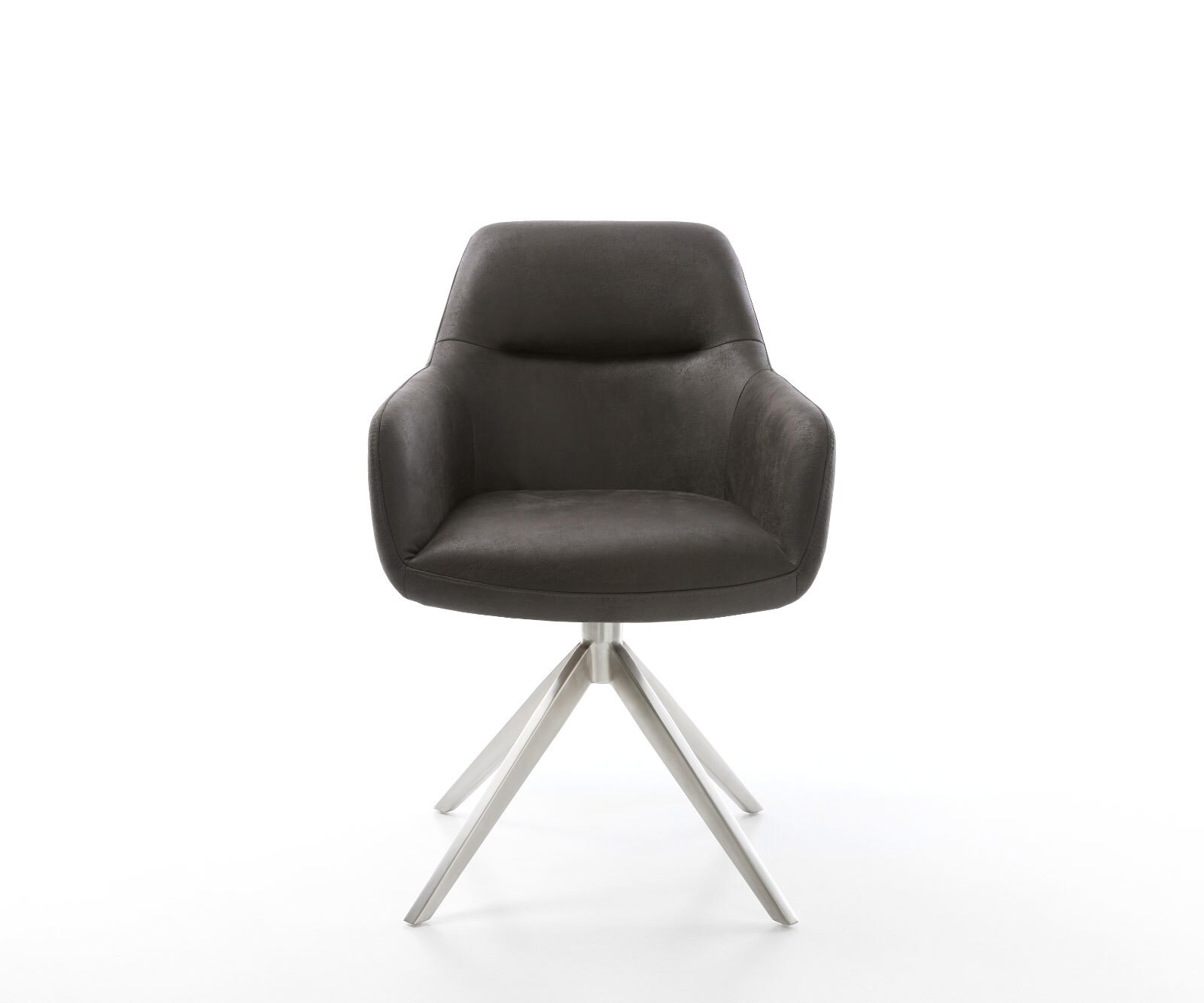 Chaise-pivotante Pejo-Flex microvelours anthracite vintage pied croisé large acier inoxydable brossé pivotement sur 360° fonction bascule ressorts ensachés 1 Chaise-pivotante Pejo-Flex microvelours anthracite vintage pied croisé large acier inoxydable brossé pivotement sur 360° fonction bascule ressorts ensachés 1