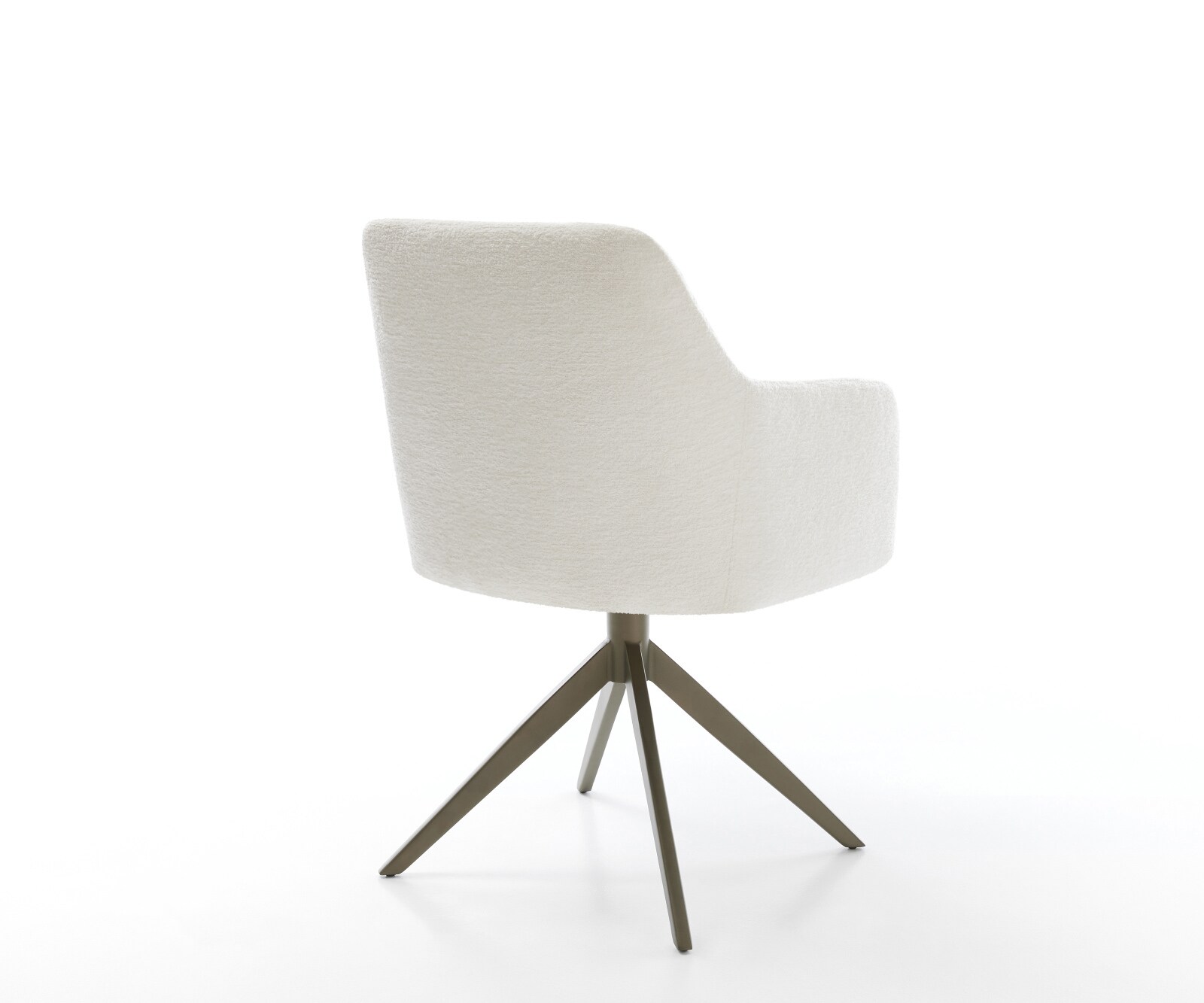 Chaise-pivotante Greg-Flex bouclé doux beige pied croisé large aspect titane pivotement sur 360° fonction bascule resorts ensachés 5