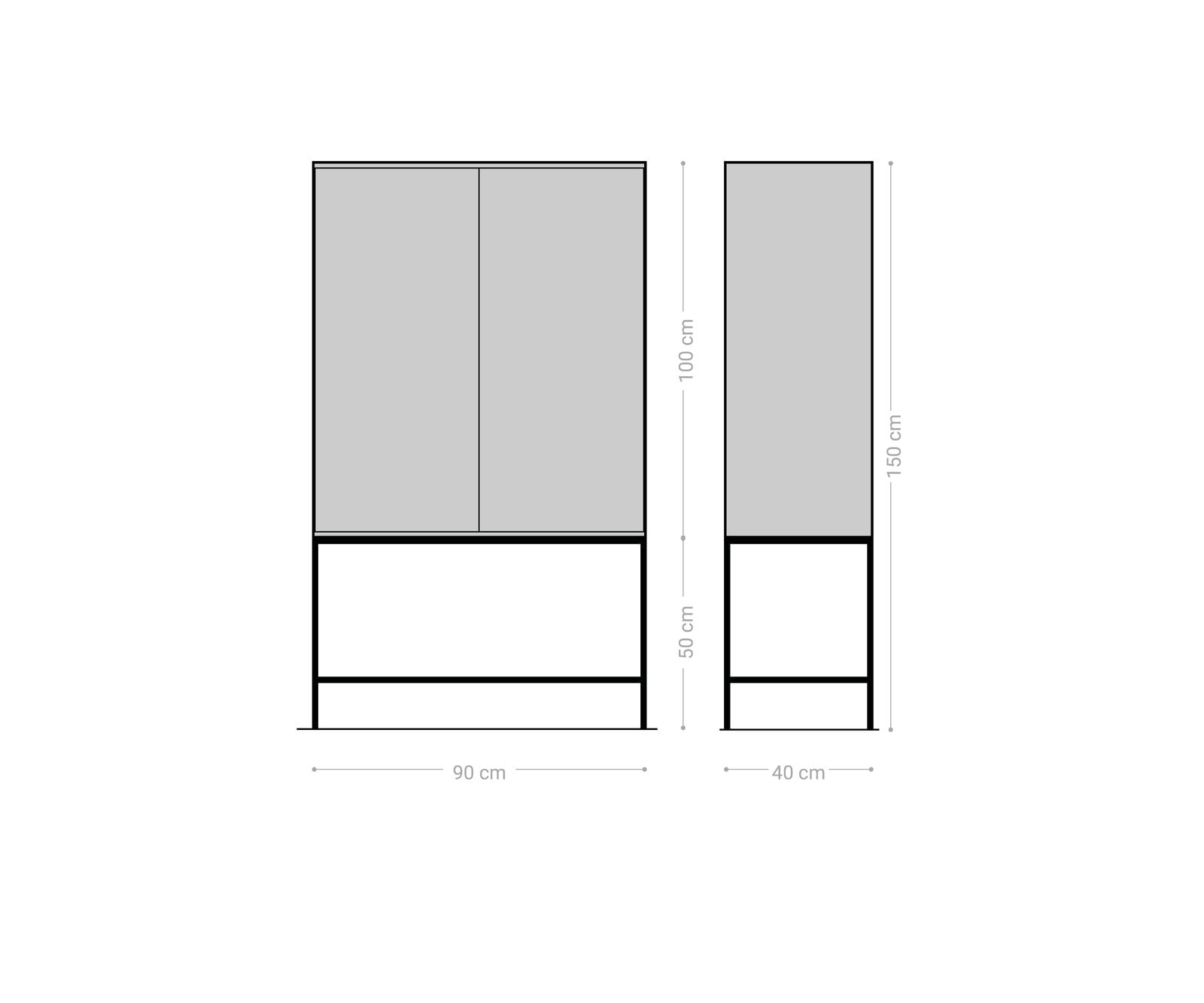 Buffet-haut Sivela 90x150 cm Manguier Marron Métal Noir 2 portes 5 Buffet-haut Sivela 90x150 cm Manguier Marron Métal Noir 2 portes 5