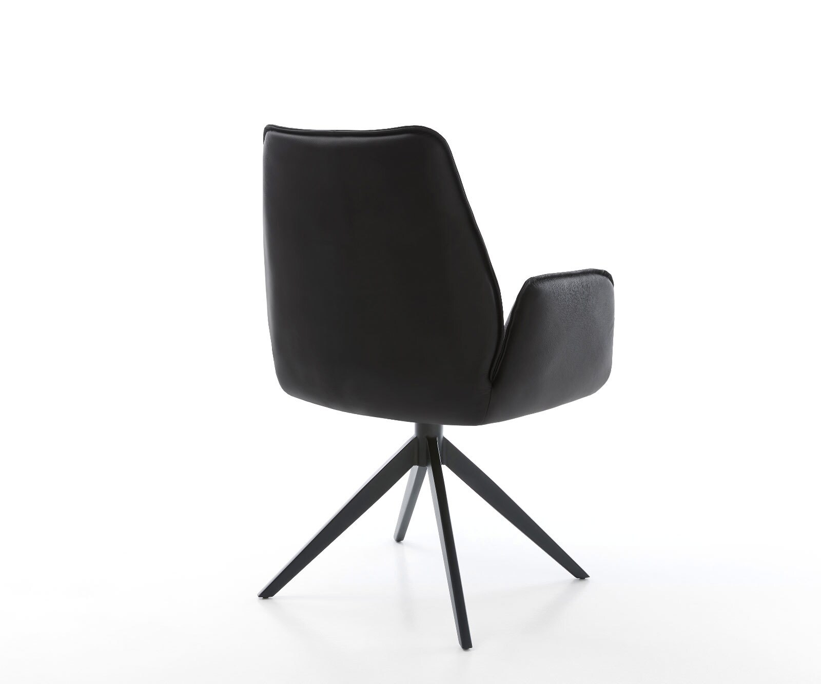 Chaise-pivotante Zoa-Flex cuir de vache noir pied croisé large noir pivotement sur 360° fonction bascule ressorts ensachés 5