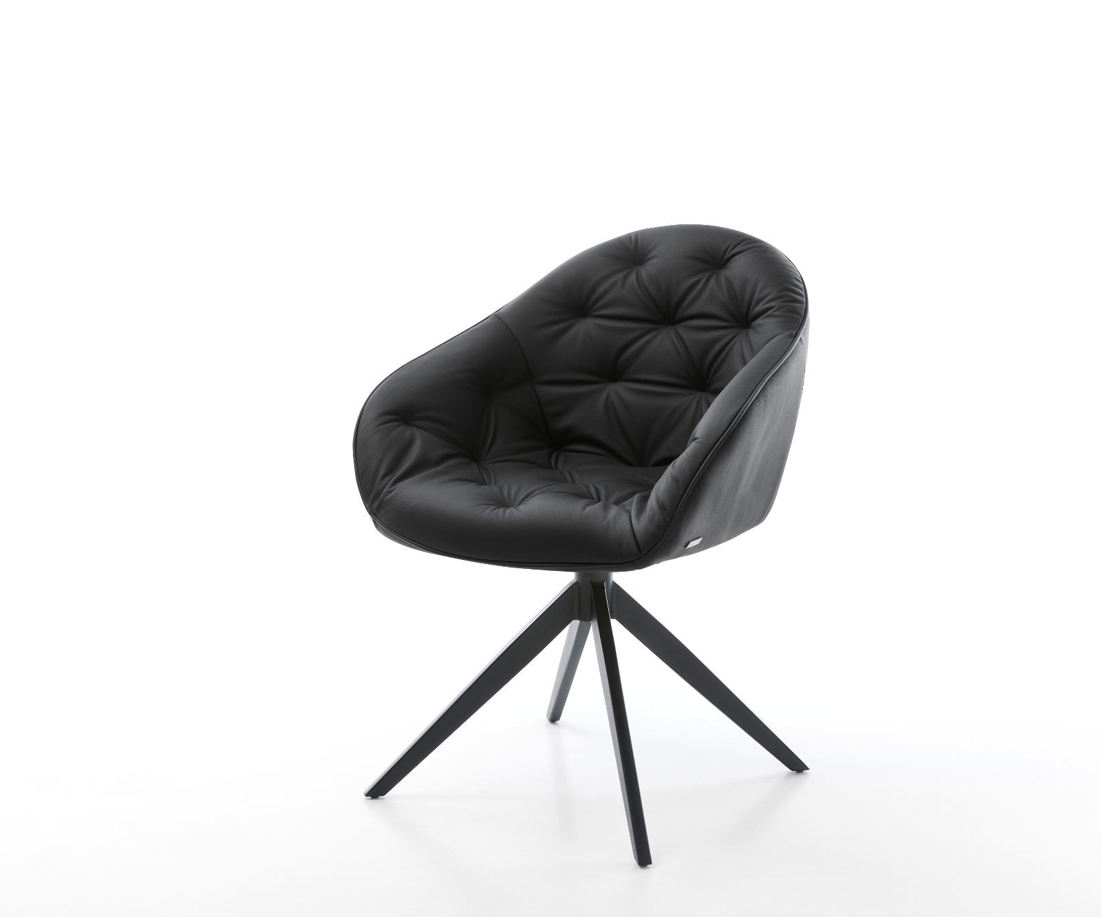 Chaise-pivotante Gaio-Flex cuir de vache noir pied croisé large noir pivotement sur 360° fonction bascule Chaise-pivotante Gaio-Flex cuir de vache noir pied croisé large noir pivotement sur 360° fonction bascule