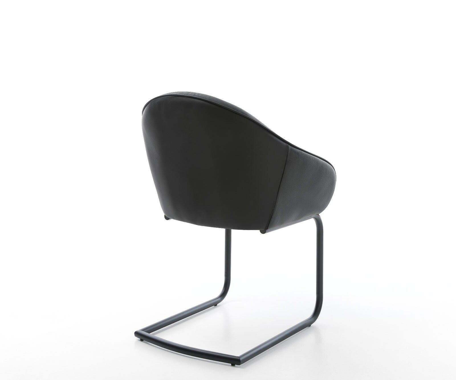 Cantilever Gaio-Flex cuir de vache noir pied cantilever rond noir 4 Cantilever Gaio-Flex cuir de vache noir pied cantilever rond noir 4