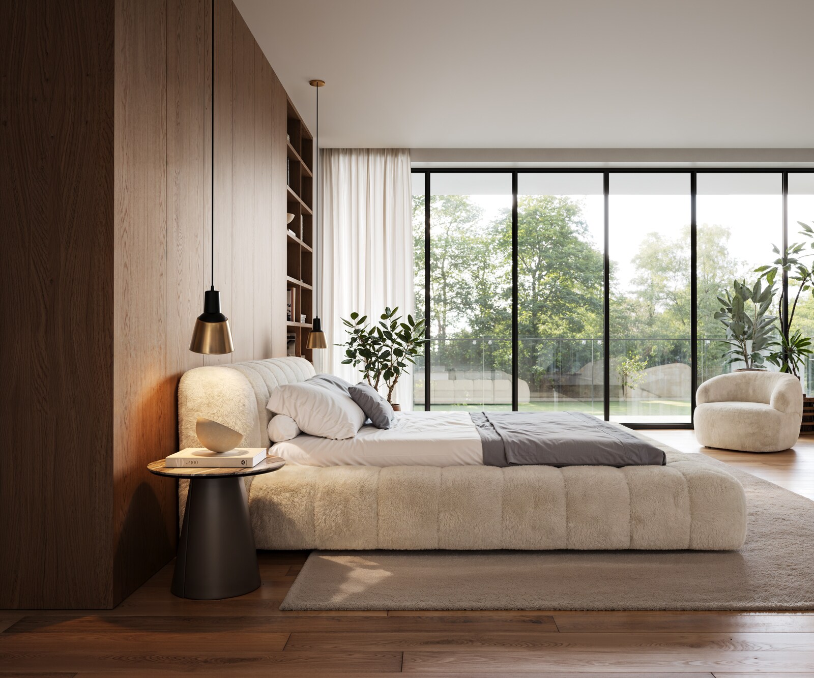 Sommier-rembourré Cutio 180x200 cm en peluche blanc crème 4