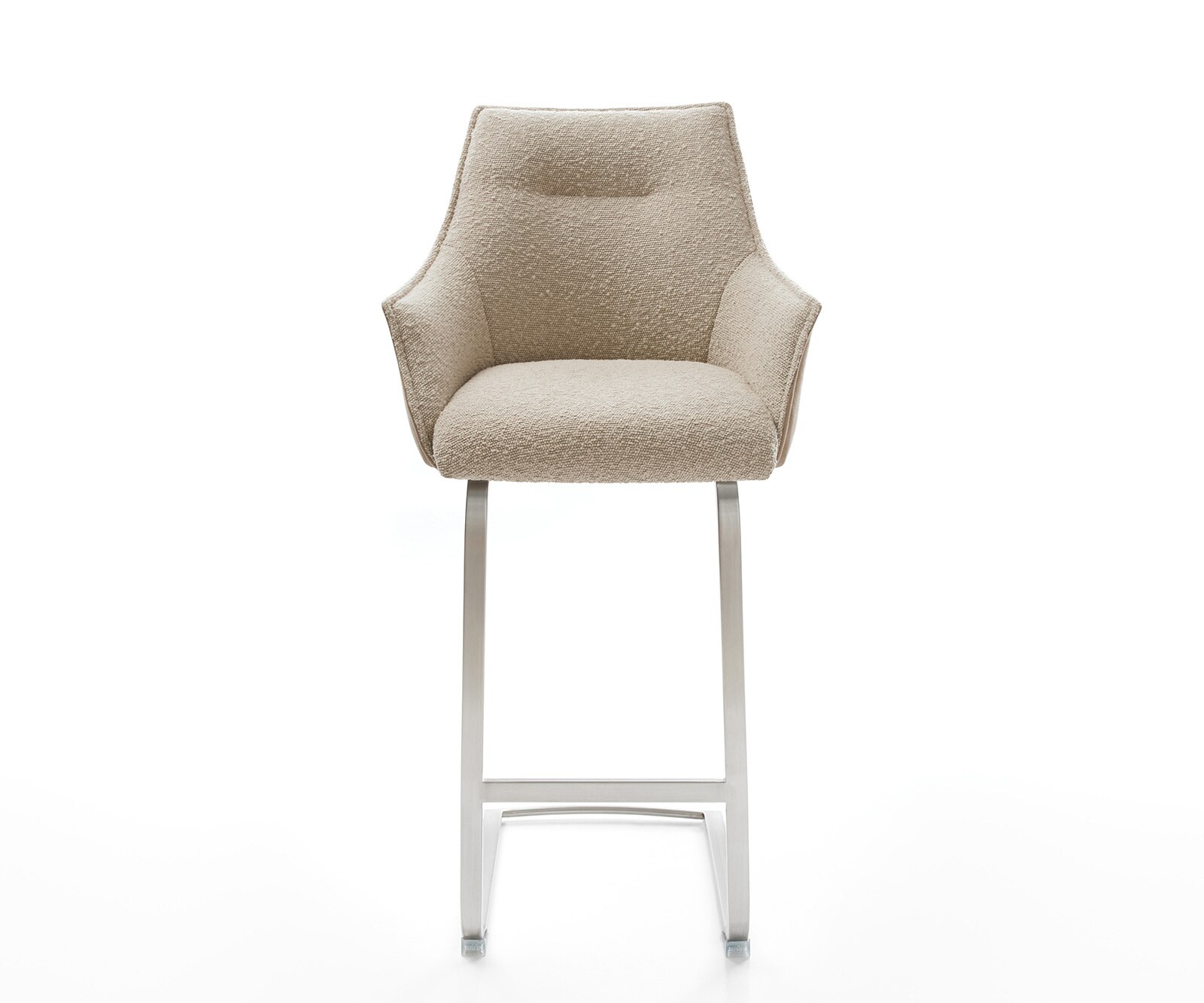Chaise-de-bar Alja-Flex mélange de matériaux microfibre boue / bouclé boue cadre luge plat acier inoxydable Ressorts ensachés 1