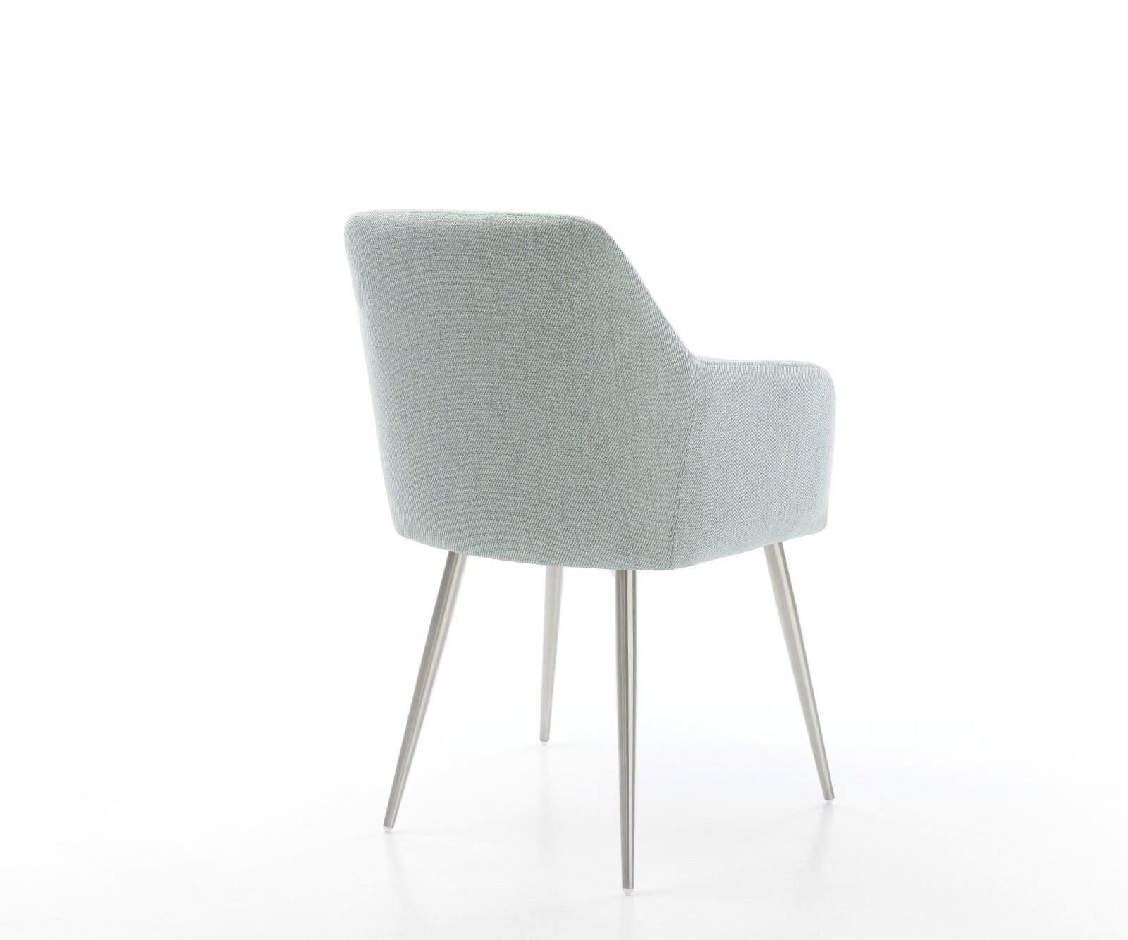 Chaise-de-salle-à-manger Greg-Flex rayures Vert menthe 4 pieds coniques acier inoxydable brossé 4