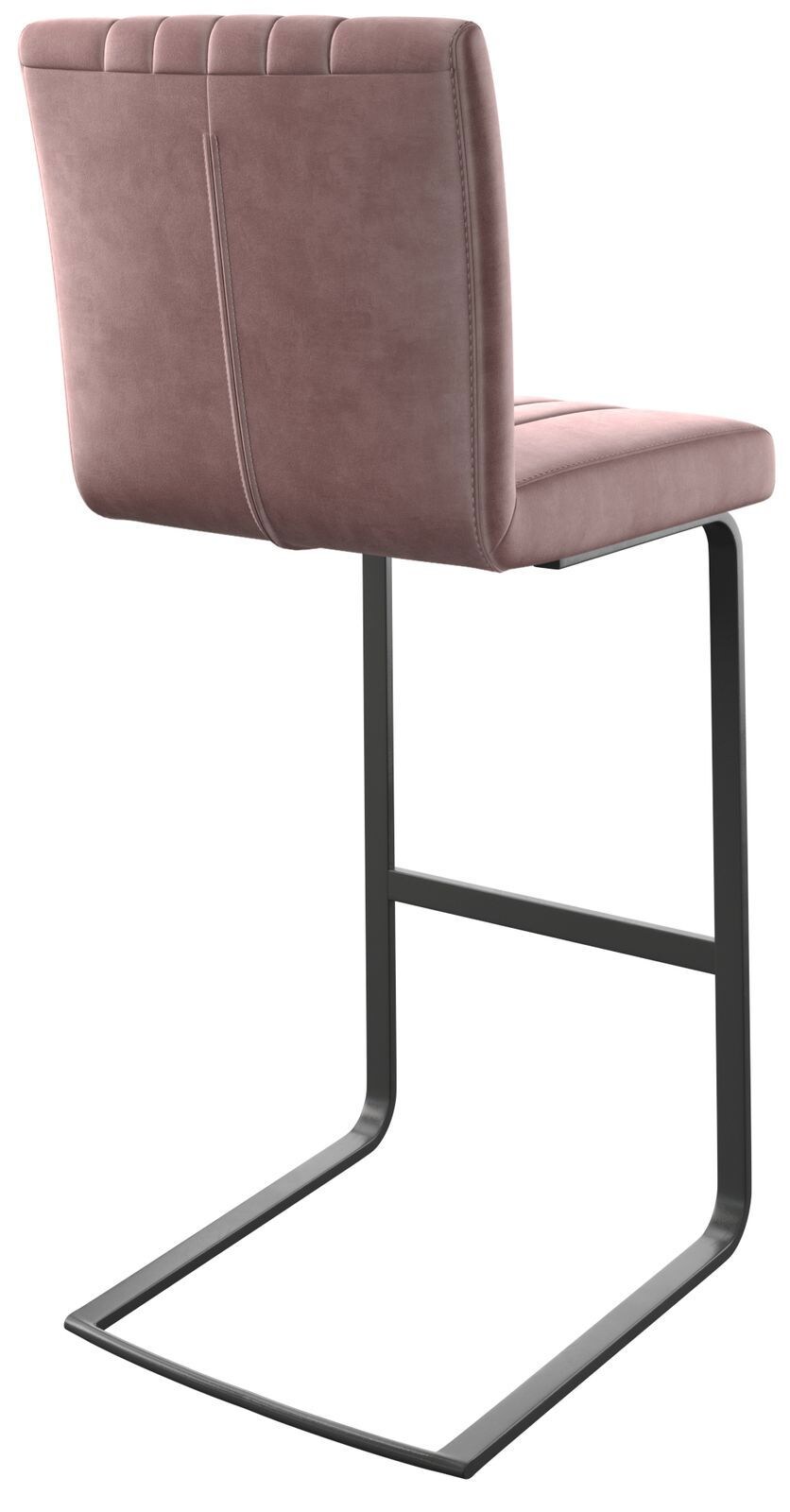 Chaise-de-bar Luiga-Flex velours rosé chaise cantilever métal plat 4