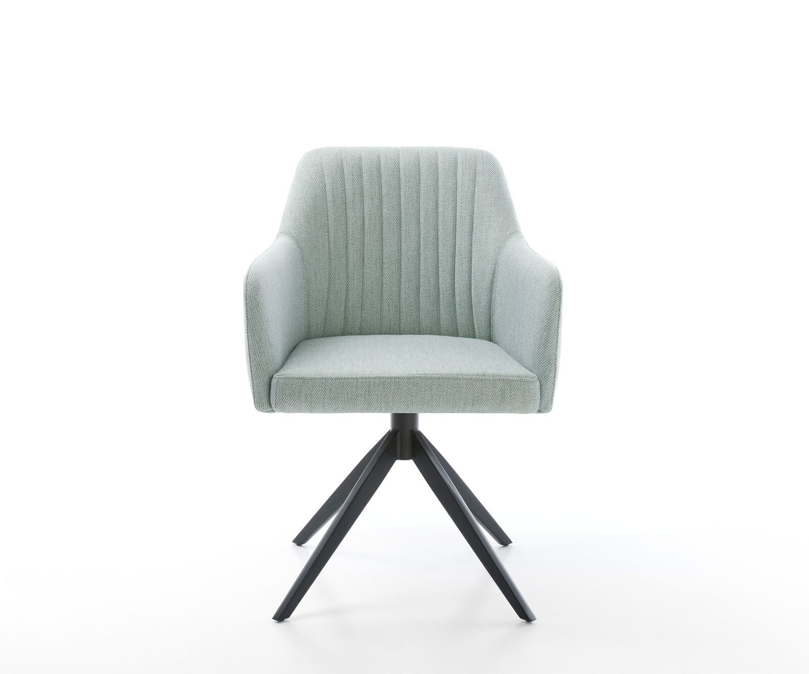 Chaise-pivotante Greg-Flex rayures vert menthe pied croisé large noir pivotement sur 360° fonction bascule ressorts ensachés 1