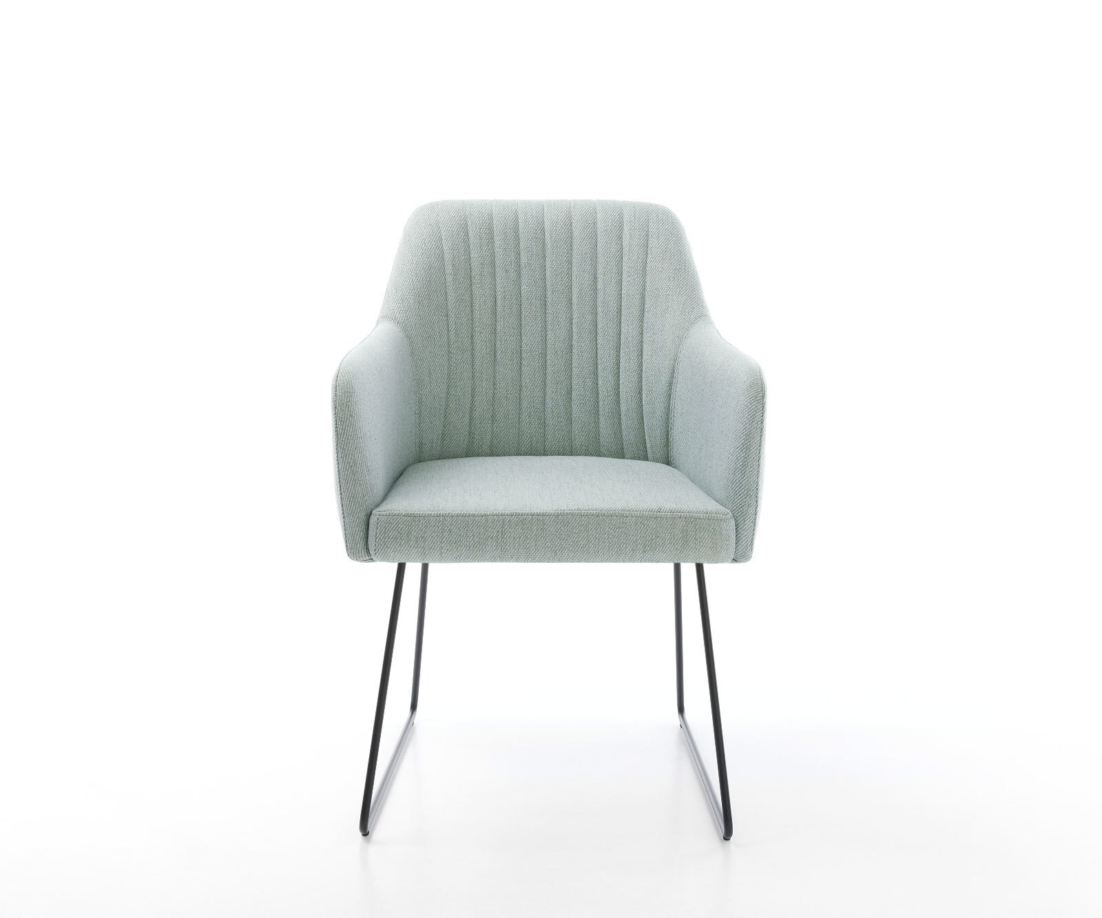 Chaise-de-salle-à-manger Greg-Flex rayures Vert menthe pied trapèze noir 1
