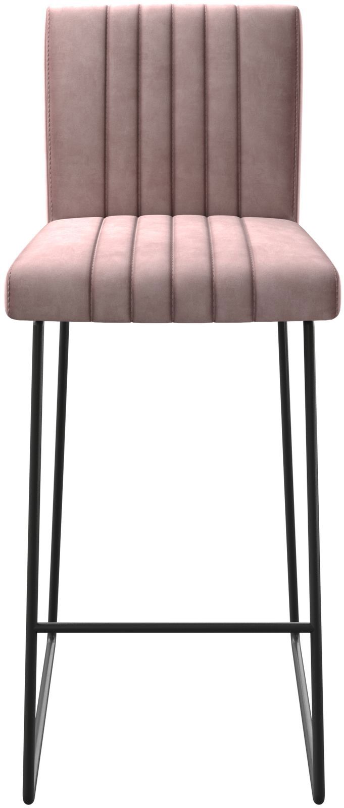 Chaise-de-bar Luiga-Flex velours rosé cadre de patins métal 3