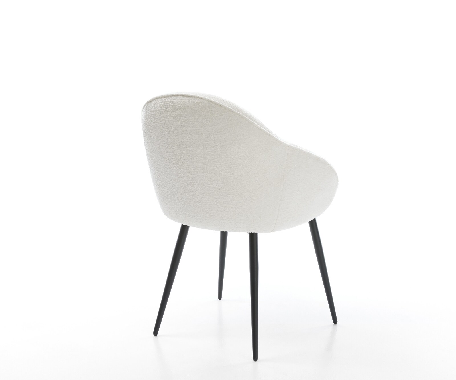 Chaise-de-salle-à-manger Gaio-Flex bouclé doux beige 4 pieds coniques noir 5