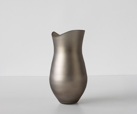 Vase Sinuo l16 x P16 x H30 cm Verre Opal Soufflé à la bouche