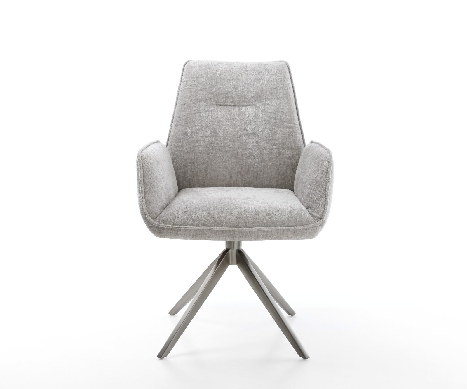 Chaise-pivotante Zoa-Flex chenille gris argenté pied croisé large grafiete pivotement sur 360° fonction bascule ressorts ensachés 2