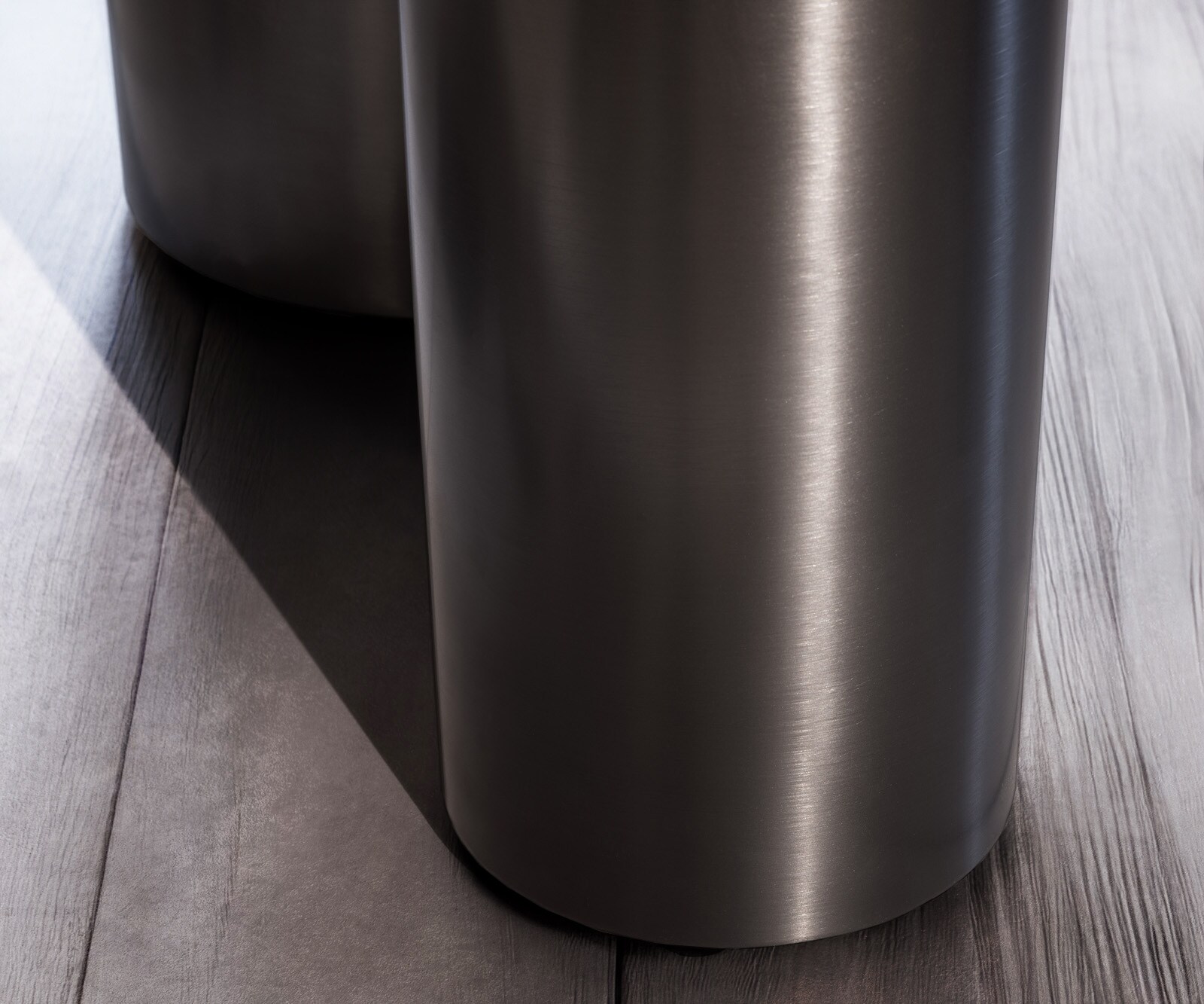 Table à manger Edge Oval 220x120 Céramique Iris FMG Patagonia Lappato Pilier Acier inoxydable Graphite 4