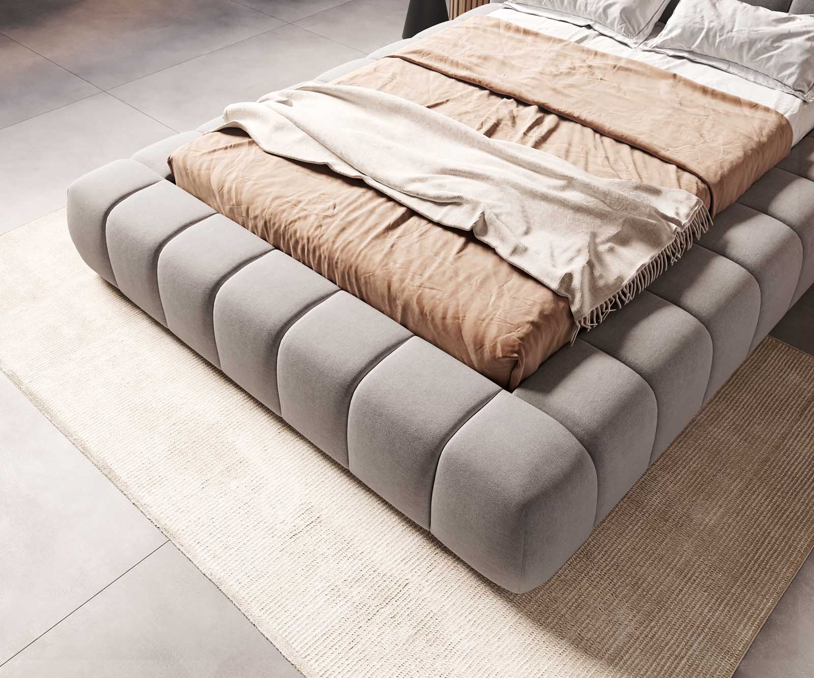 Sommier-rembourré Cutio 140x200 cm microfibre grise 6 Sommier-rembourré Cutio 140x200 cm microfibre grise 6