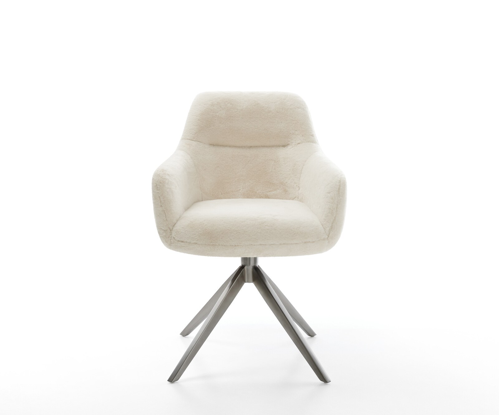 Chaise-pivotante Pejo-Flex peluche crème-blanc pied croisé large grafiete pivotement sur 360° fonction bascule resorts ensachés 2