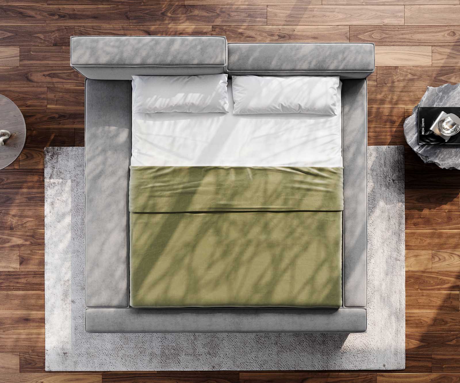 Sommier-rembourré Kalinea 180x200 cm microfibre grise 5