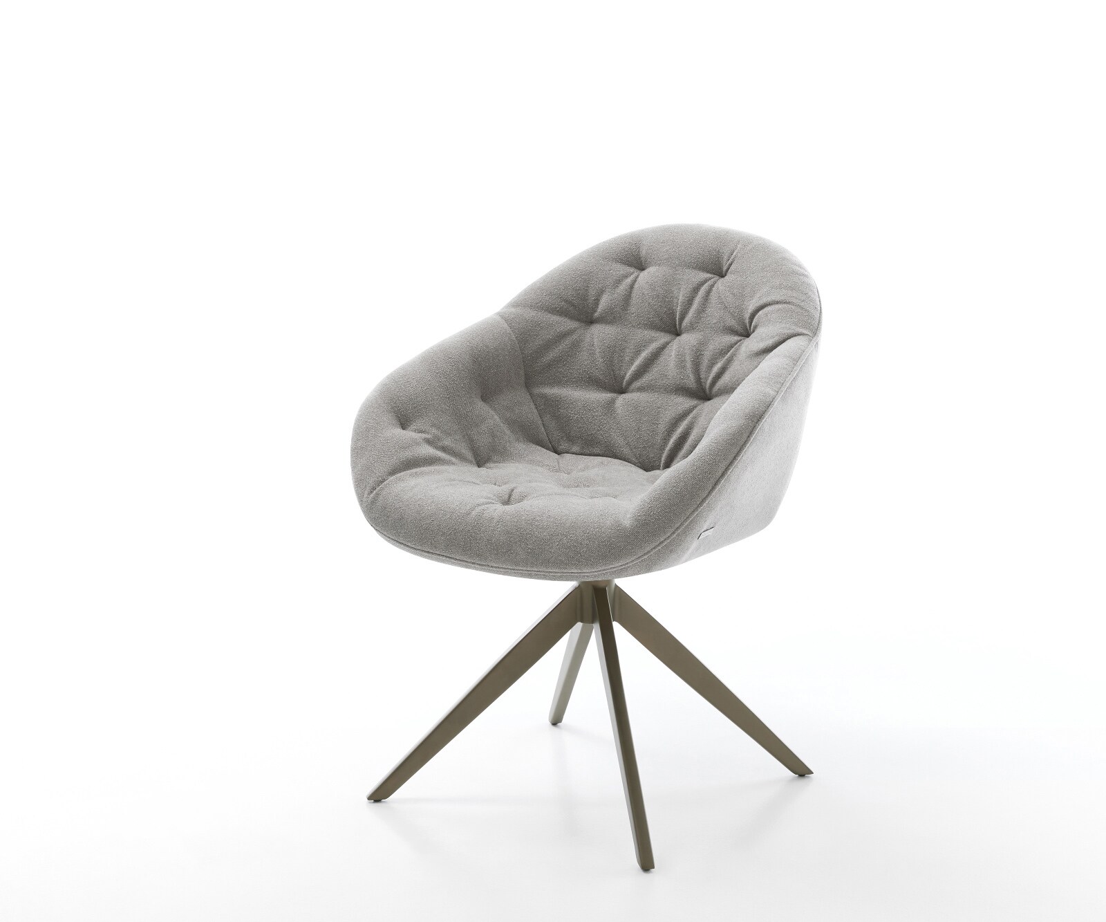 Chaise-pivotante Gaio-Flex tissu structuré doux gris pied croisé large aspect titane pivotement sur 360° fonction bascule 1