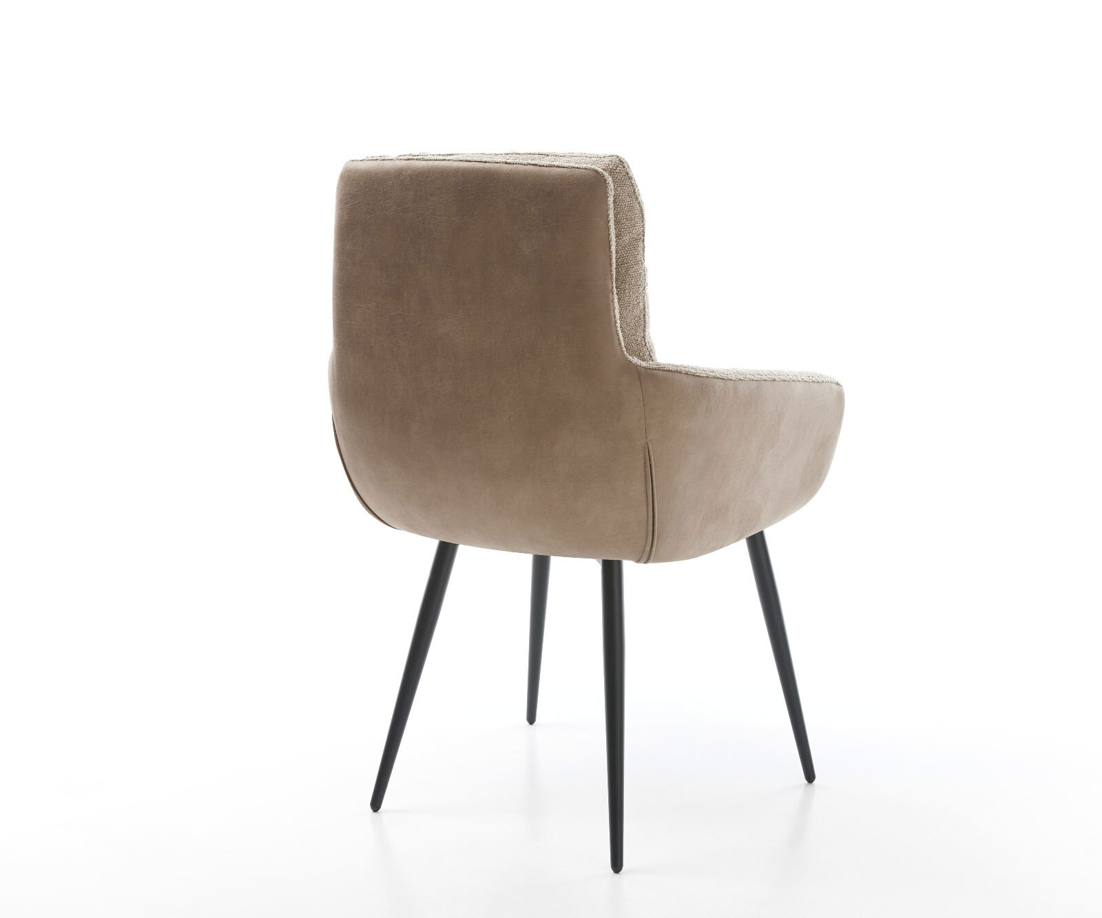 Chaise-de-salle-à-manger Abelia-Flex avec accoudoirs tissu mixte couleur boue 4 pieds coniques noir 4 Chaise-de-salle-à-manger Abelia-Flex avec accoudoirs tissu mixte couleur boue 4 pieds coniques noir 4