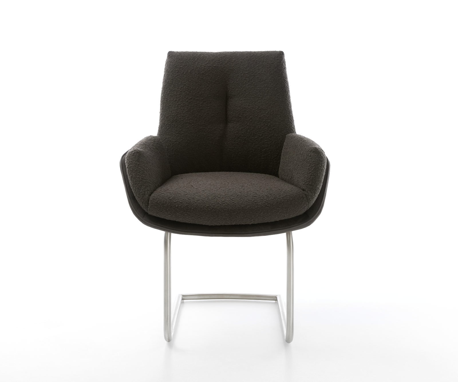 Cantilever Clea-Flex tissu mixte noir pied cantilever rond acier inoxydable brossé 1 Cantilever Clea-Flex tissu mixte noir pied cantilever rond acier inoxydable brossé 1