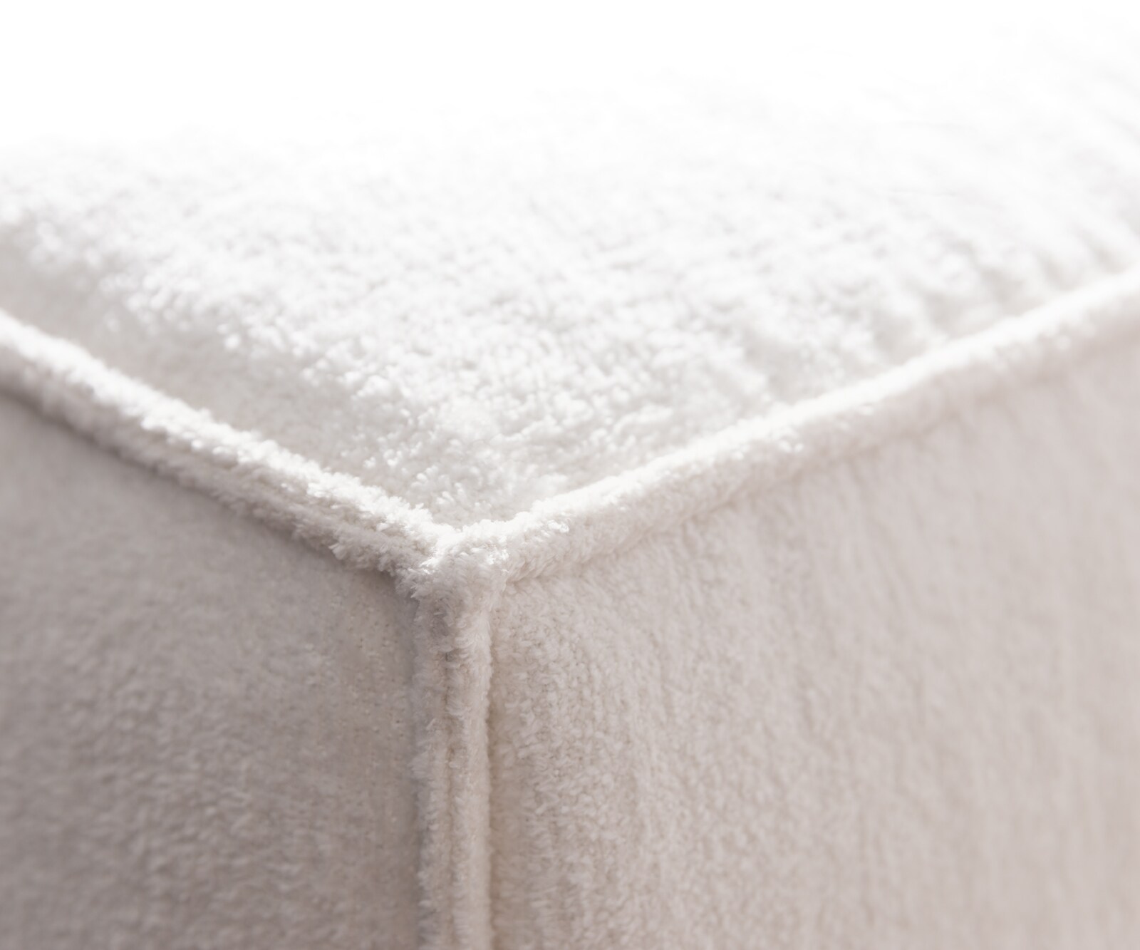 Canapé panoramique Freestyle 360x290 cm Bouclé doux Beige couture passepoilée 4