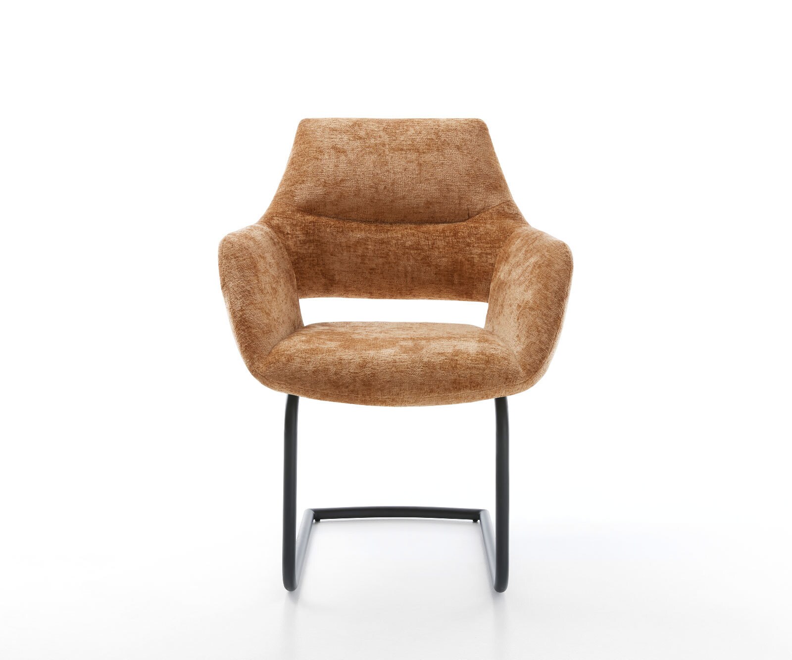 Cantilever Yago-Flex avec accoudoirs chenille rouille pied cantilever rond noir ressorts ensachés 1 Cantilever Yago-Flex avec accoudoirs chenille rouille pied cantilever rond noir ressorts ensachés 1