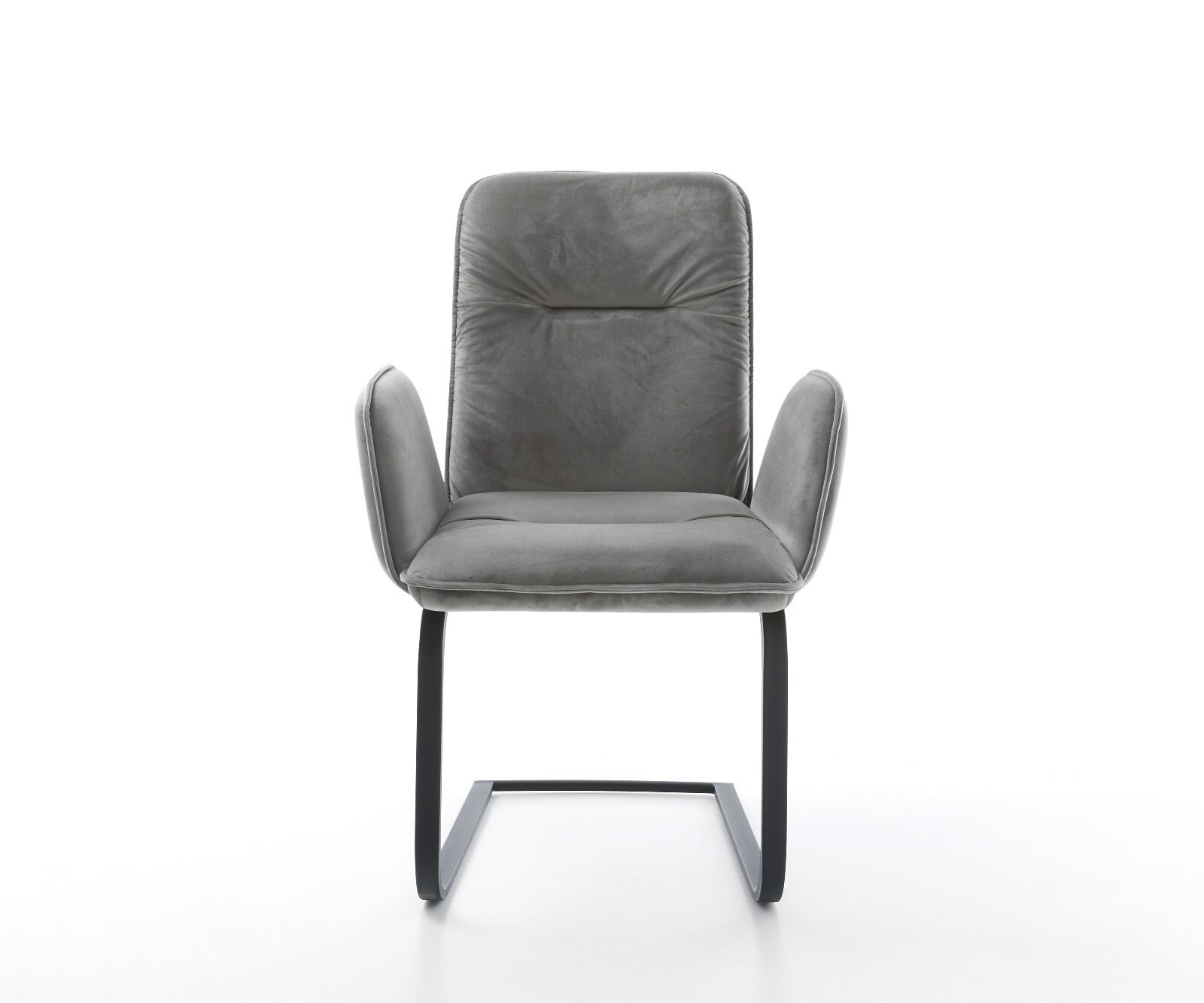 Cantilever Vinja-Flex velours gris pied cantilever plat noir 1 Cantilever Vinja-Flex velours gris pied cantilever plat noir 1