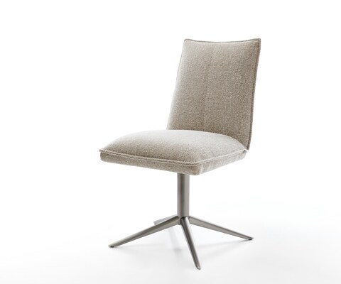 Chaise-pivotante Lelio-Flex tissu tissé doux beige pied de chaise 4 branches grafiete pivotement sur 360° fonction bascule resorts ensachés