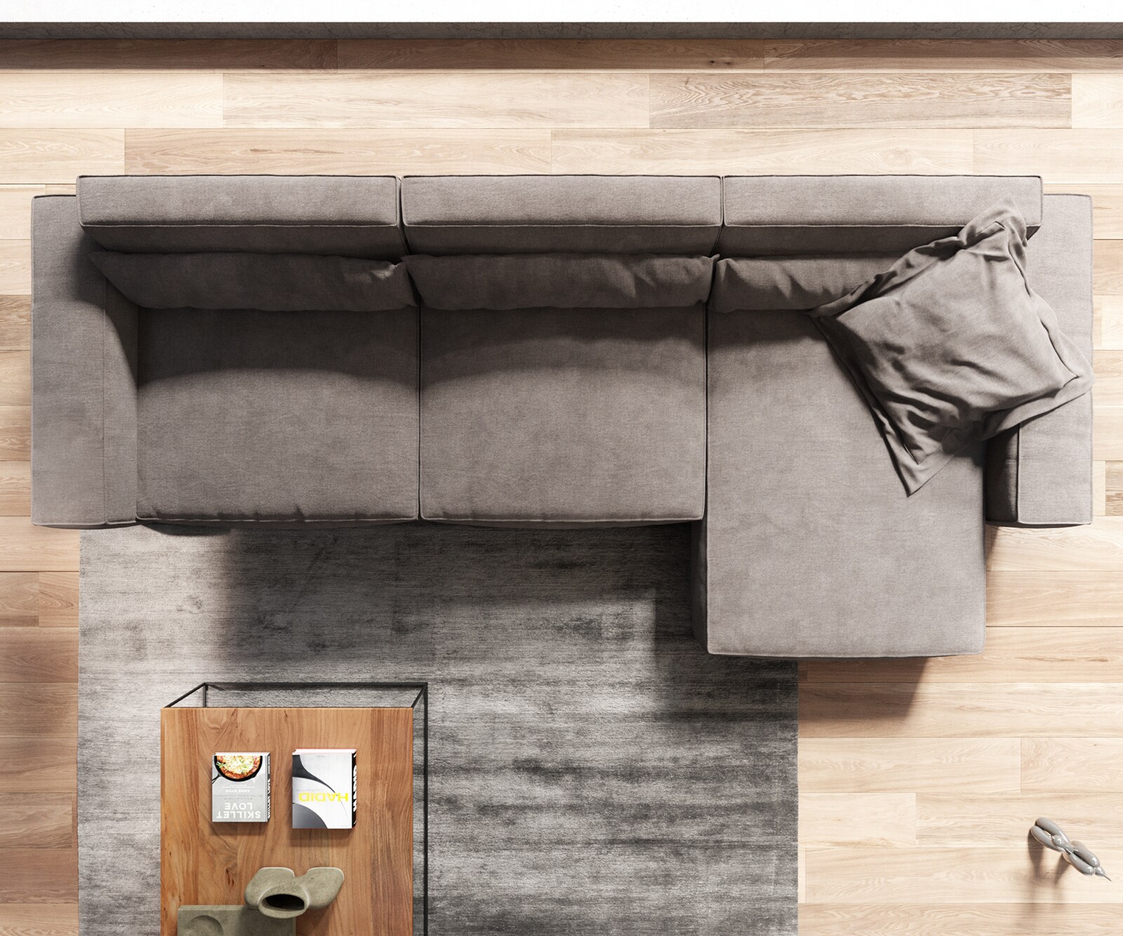 Canapé d'angle Sirpio XL 370x170 cm Microfibre Marron Kaki Recamiere variable 5