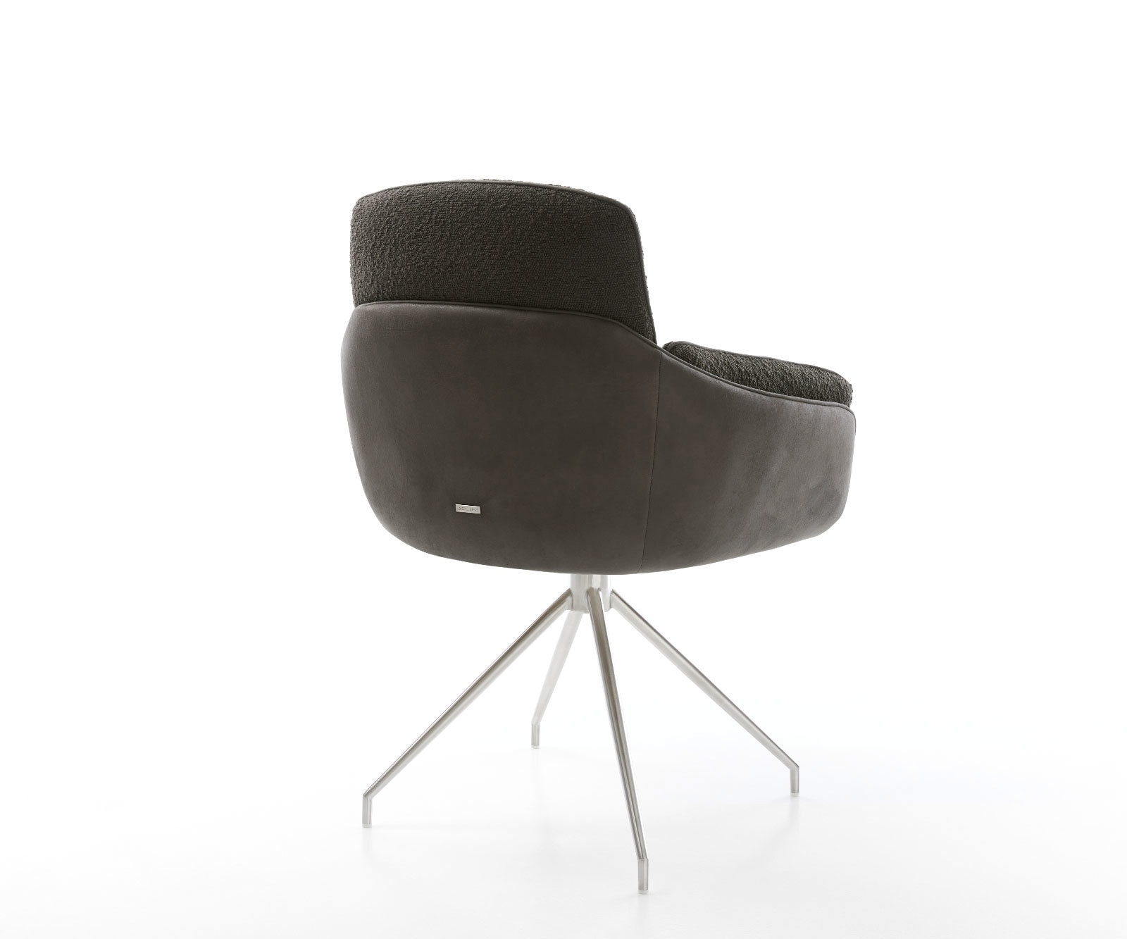 Chaise-pivotante Luan-Flex avec accoudoirs tissu mixte noir pied croisé conique acier inoxydable brossé pivotement sur 180° 4 Chaise-pivotante Luan-Flex avec accoudoirs tissu mixte noir pied croisé conique acier inoxydable brossé pivotement sur 180° 4