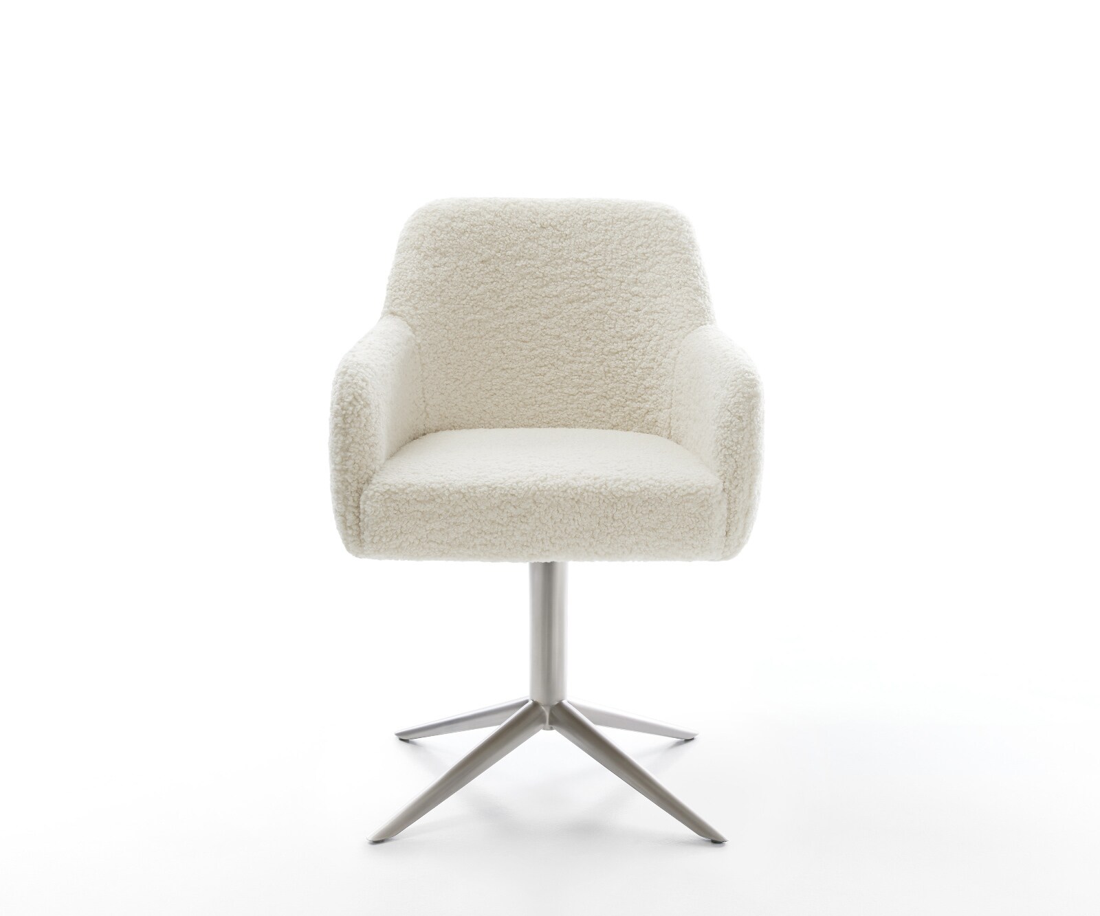 Chaise-pivotante Greg-Flex tissu teddy beige pied de chaise 4 branches acier inoxydable pivotement sur 360° fonction bascule resorts ensachés 2