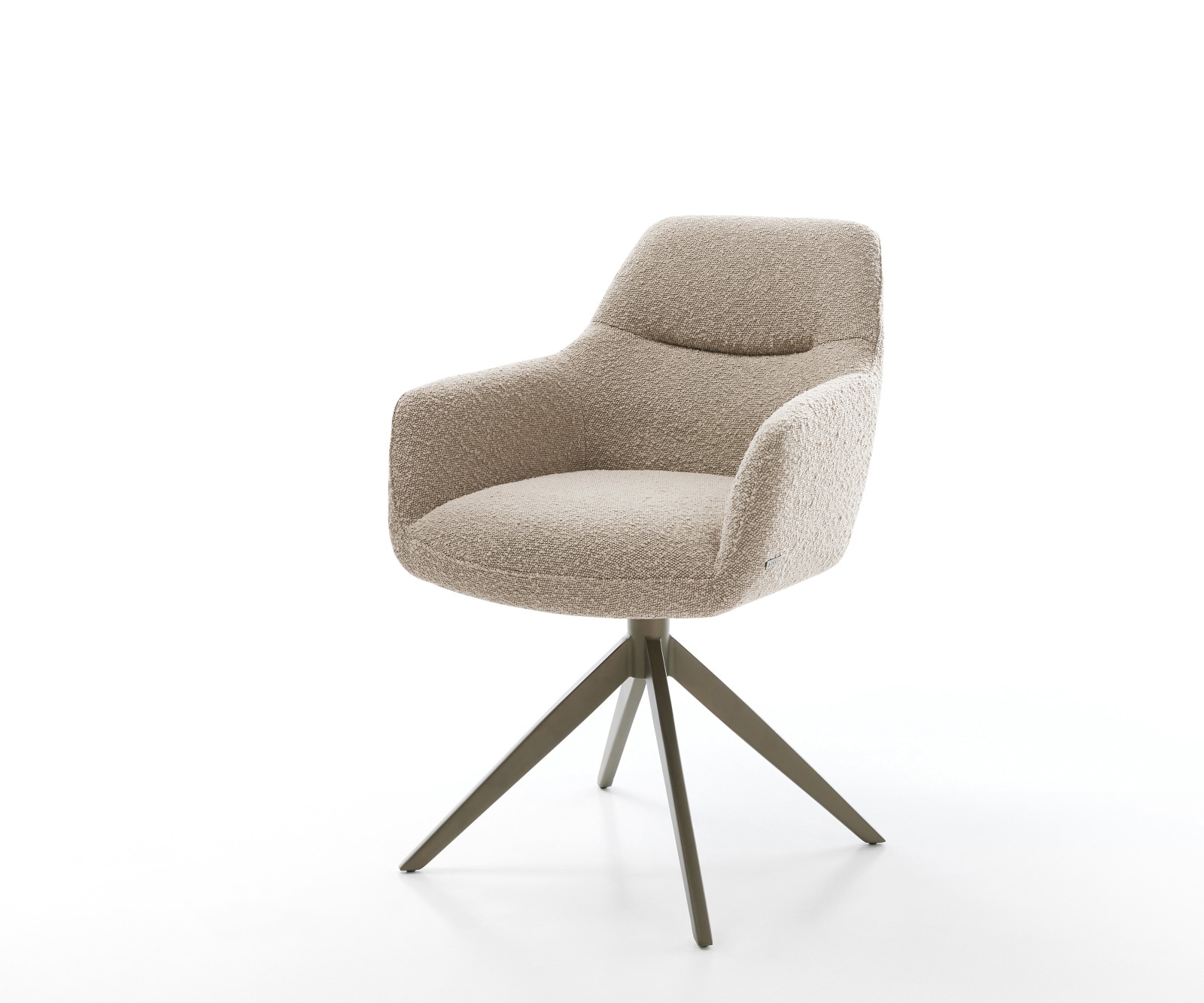Chaise-pivotante Pejo-Flex bouclé boue pied croisé large aspect titane pivotement sur 360° fonction bascule ressorts ensachés