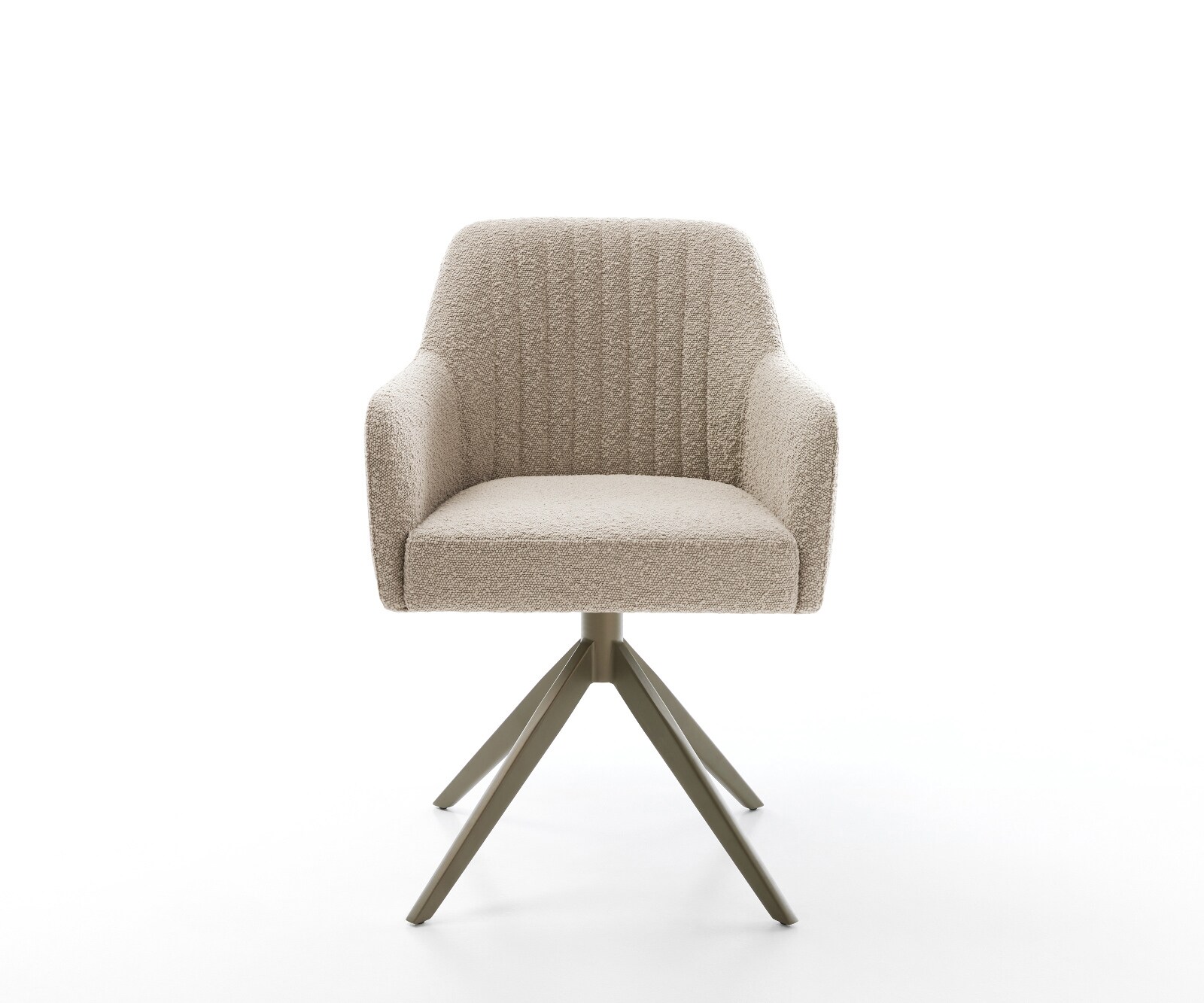 Chaise-pivotante Greg-Flex bouclé boue pied croisé large aspect titane pivotement sur 360° fonction bascule ressorts ensachés 1