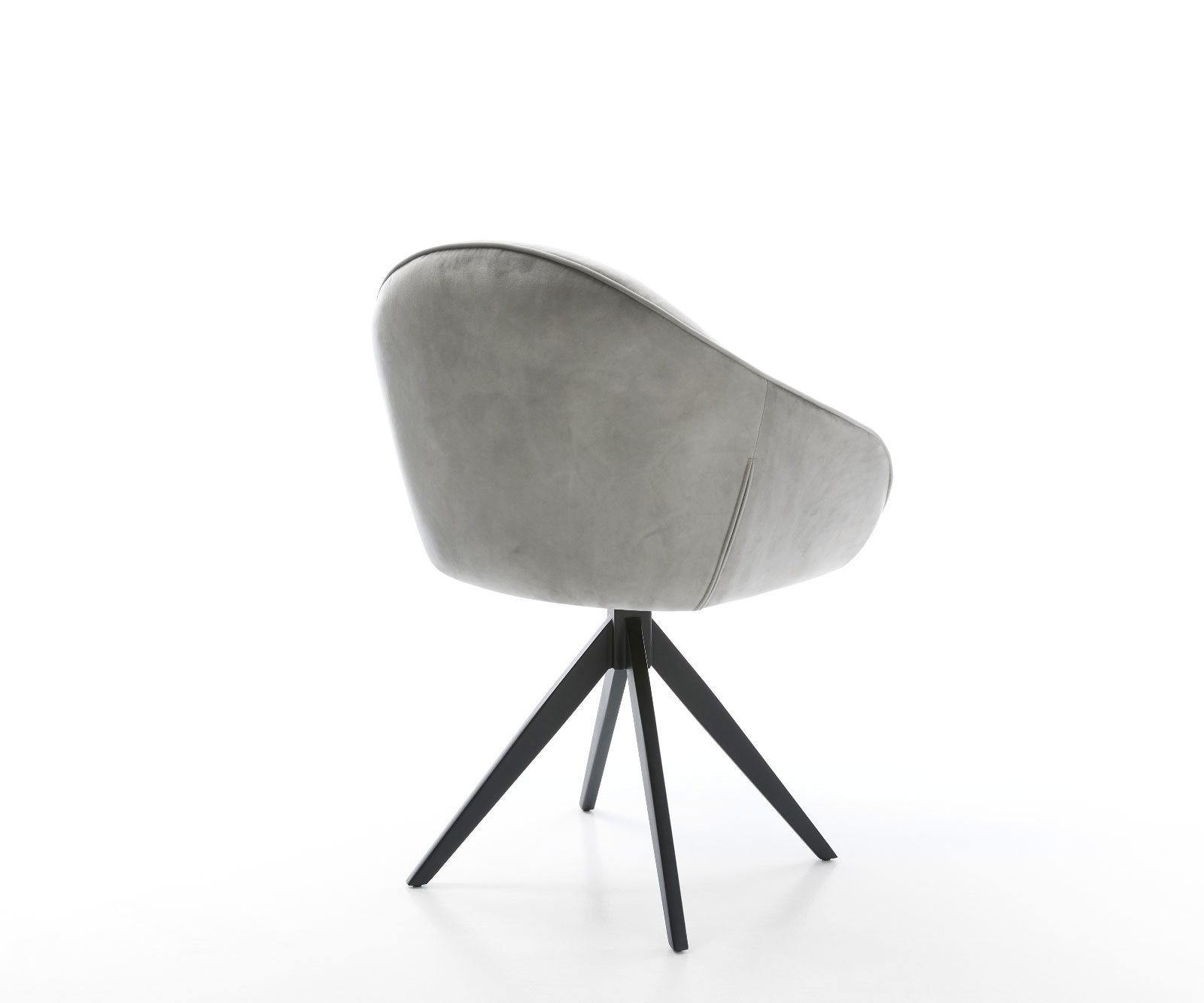 Chaise-de-salle-à-manger Gaio-Flex velours gris pied croisé angulaire noir 4 Chaise-de-salle-à-manger Gaio-Flex velours gris pied croisé angulaire noir 4