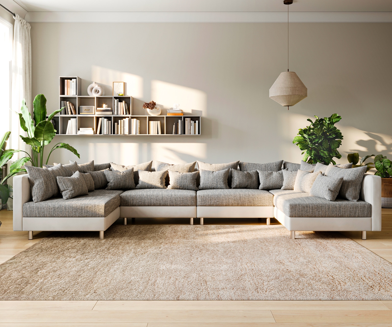 Canapé Clovis XL blanc canapé modulaire gris clair  1 Canapé Clovis XL blanc canapé modulaire gris clair  1