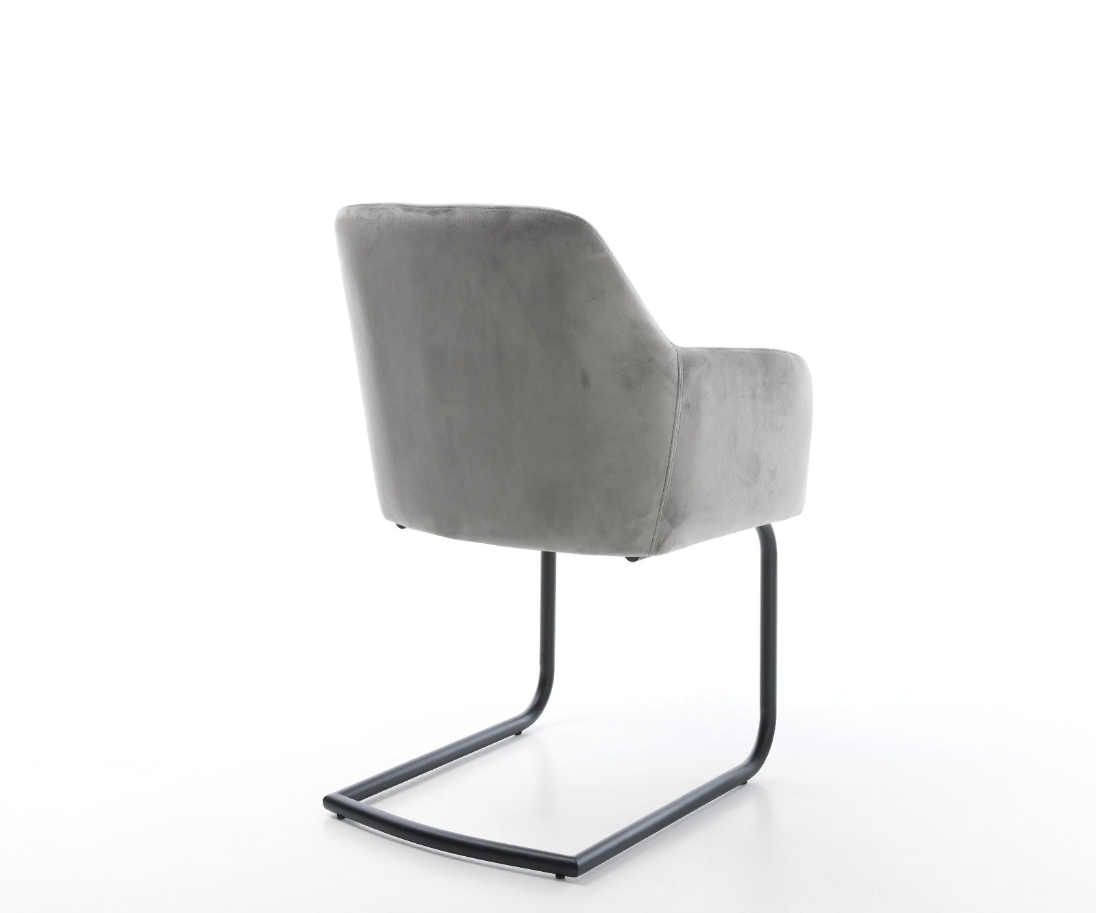 Cantilever Greg-Flex velours gris pied cantilever rond noir ressorts ensachés 4 Cantilever Greg-Flex velours gris pied cantilever rond noir ressorts ensachés 4