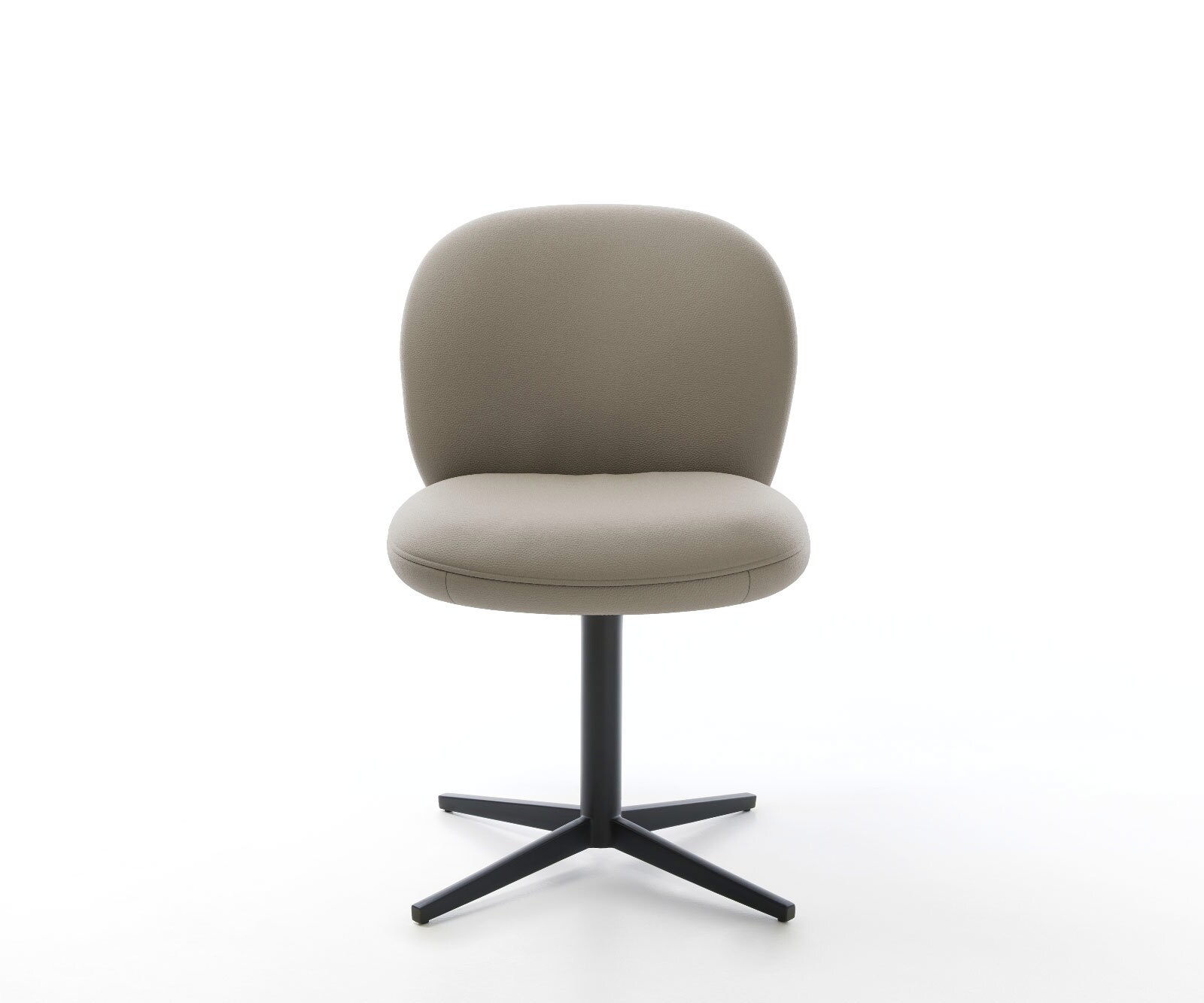 Chaise-pivotante Nube-Flex cuir de vache couleur boue pied de chaise 4 branches noir pivotement sur 360° ressorts ensachés 1 Chaise-pivotante Nube-Flex cuir de vache couleur boue pied de chaise 4 branches noir pivotement sur 360° ressorts ensachés 1