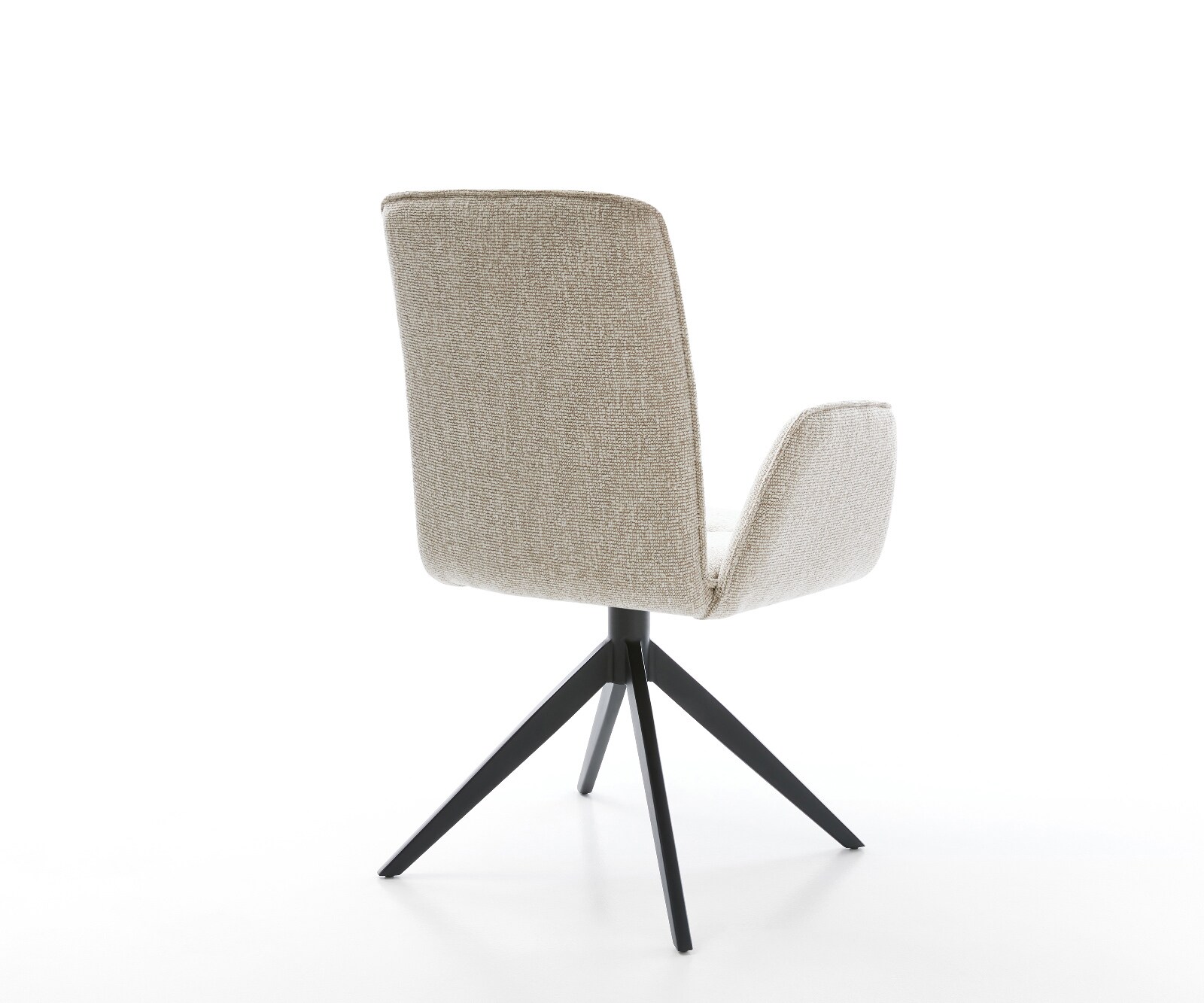 Chaise-pivotante Vinja-Flex tissu tissé doux beige pied croisé large noir pivotement sur 360° fonction bascule 5