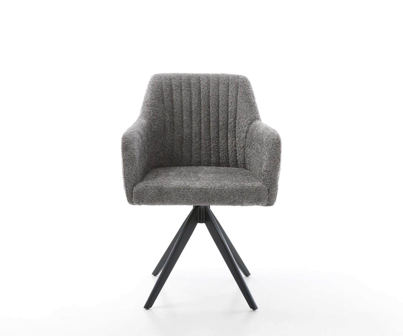 Chaise-de-salle-à-manger Greg-Flex bouclé gris pied croisé angulaire noir ressorts ensachés 1 Chaise-de-salle-à-manger Greg-Flex bouclé gris pied croisé angulaire noir ressorts ensachés 1