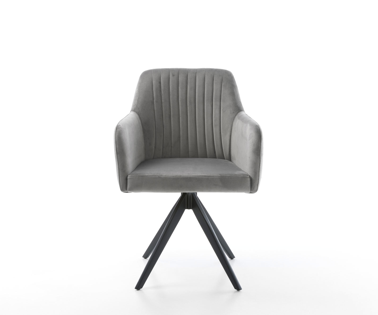 Chaise-de-salle-à-manger Greg-Flex velours gris pied croisé angulaire noir ressorts ensachés 1 Chaise-de-salle-à-manger Greg-Flex velours gris pied croisé angulaire noir ressorts ensachés 1