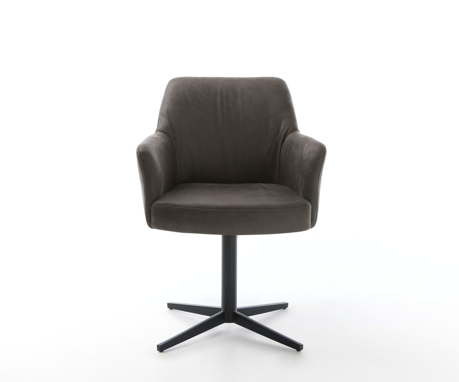 Chaise-pivotante Xana-Flex avec accoudoirs microvelours anthracite vintage pied de chaise 4 branches noir pivotement sur 360° ressorts ensachés 2