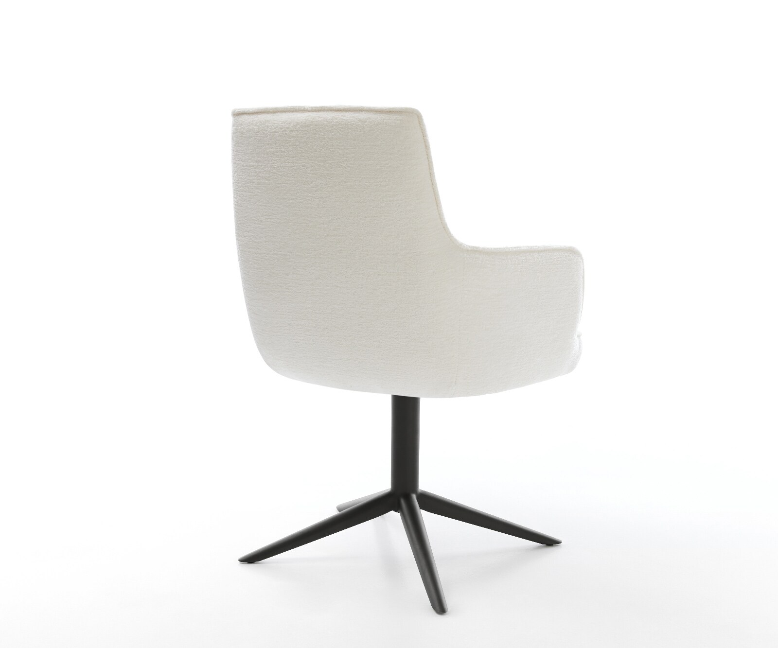 Chaise-pivotante Heira-Flex avec accoudoirs bouclé doux beige pied de chaise 4 branches noir pivotement sur 360° fonction bascule resorts ensachés 5