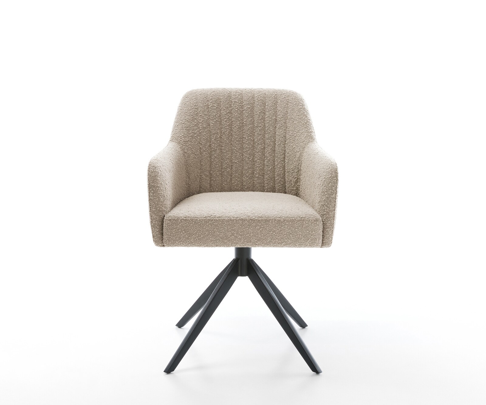 Chaise-pivotante Greg-Flex bouclé boue pied croisé large noir pivotement sur 360° fonction bascule ressorts ensachés 2